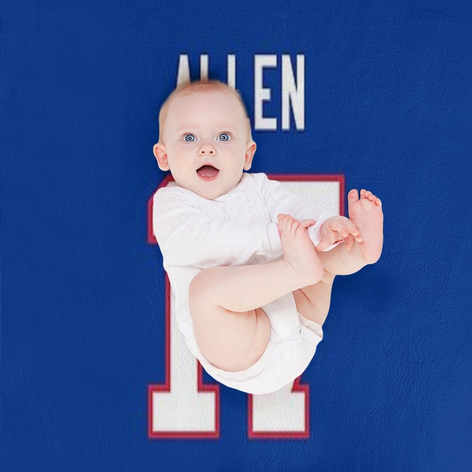 Josh Allen Buffalo Bills Jersey Number Premium Throw Blanket