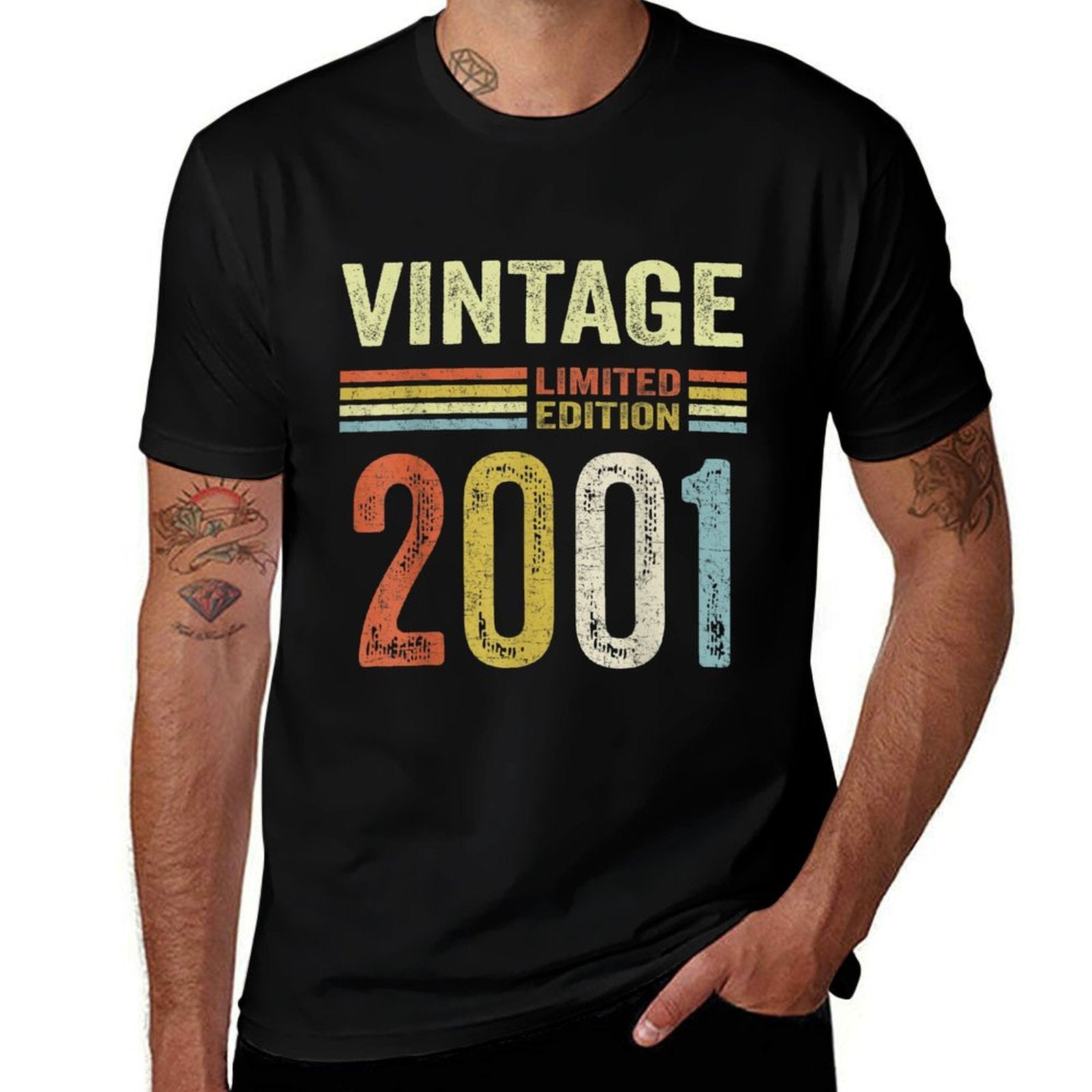 21 Year Old Gifts Vintage 2001 Limited Edition 21st Birthday  Oversized Silhouette T-Shirt