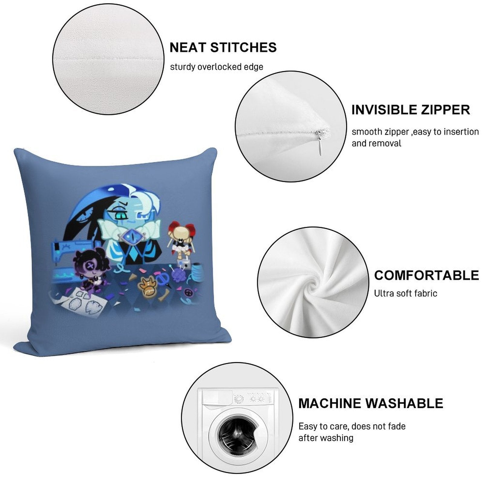 Shroomie Shadow Milk Cookie Soft Warmth Comfort Throw Pillow