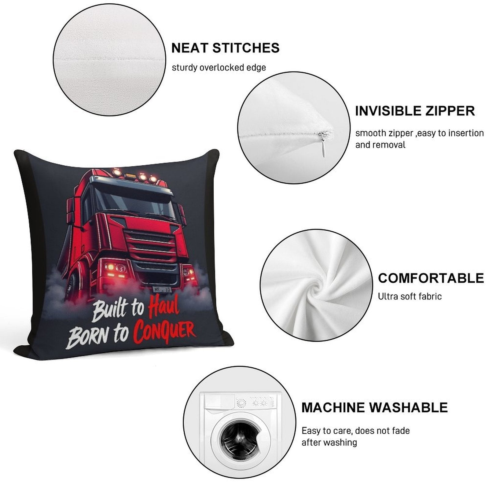 Haul & Conquer Soft Style Accent Throw Pillow
