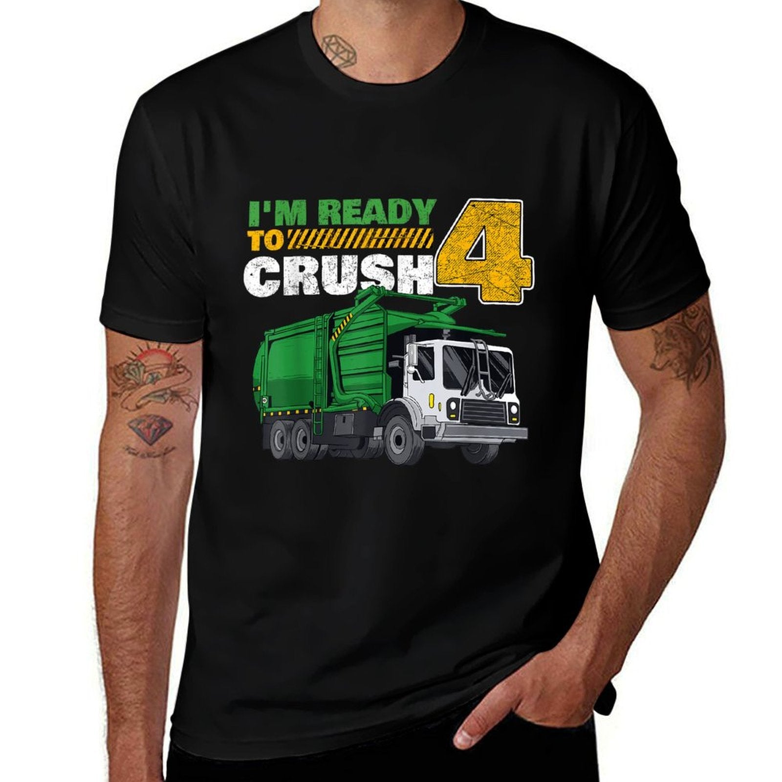 4th Birthday Garbage Truck Lover 4 Years Old Bday  Quick-drying T-Shirt
