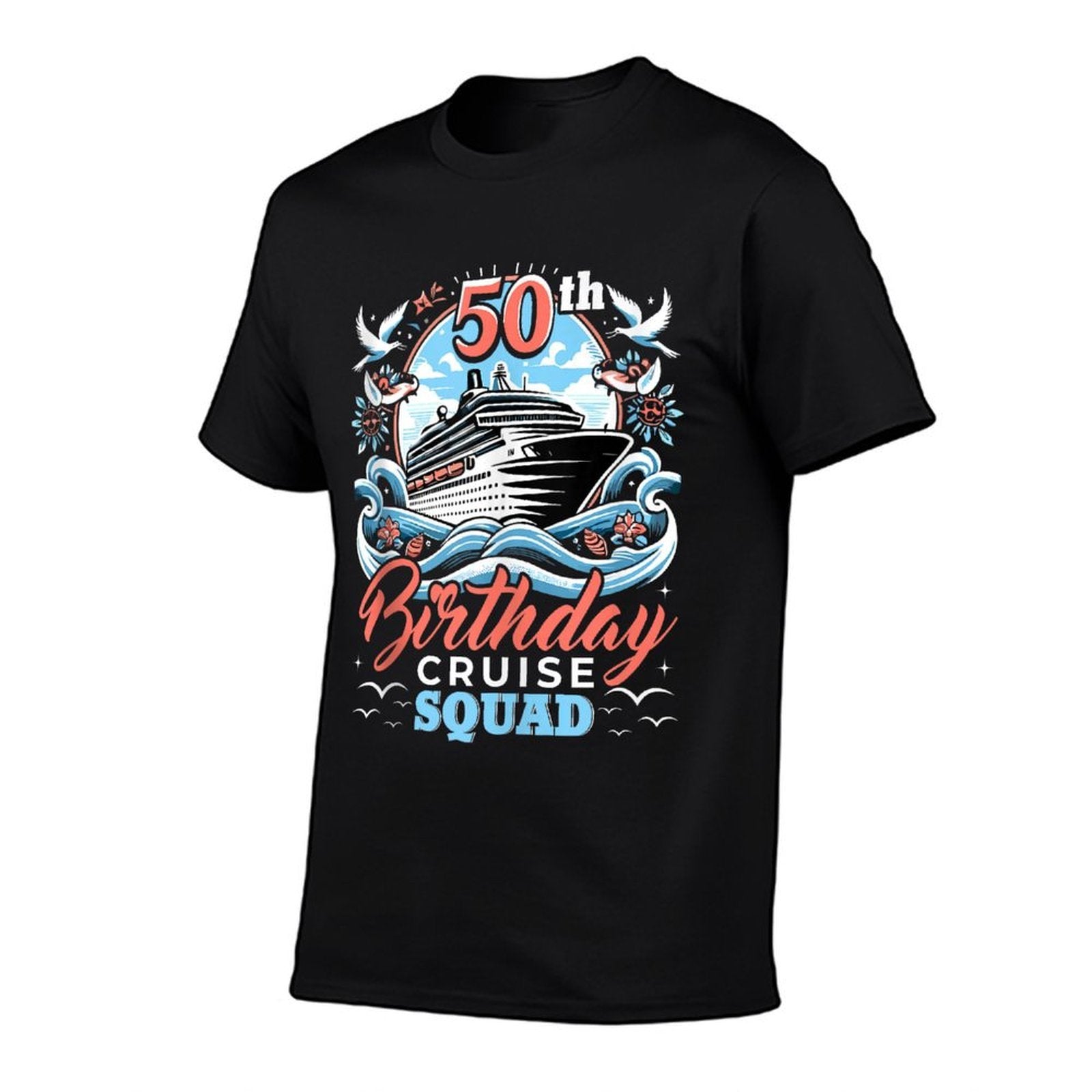 50th Birthday Cruise Squad - Nautical Celebration  Heathered Texture T-Shirt