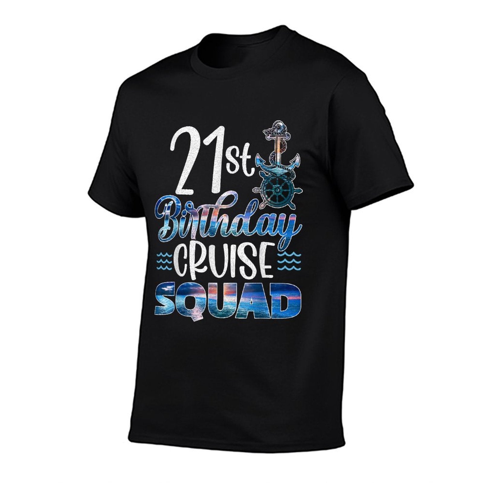 21st Birthday Squad Cruise Birthday Trip Cruise Birthday  Rolled Sleeves T-Shirt