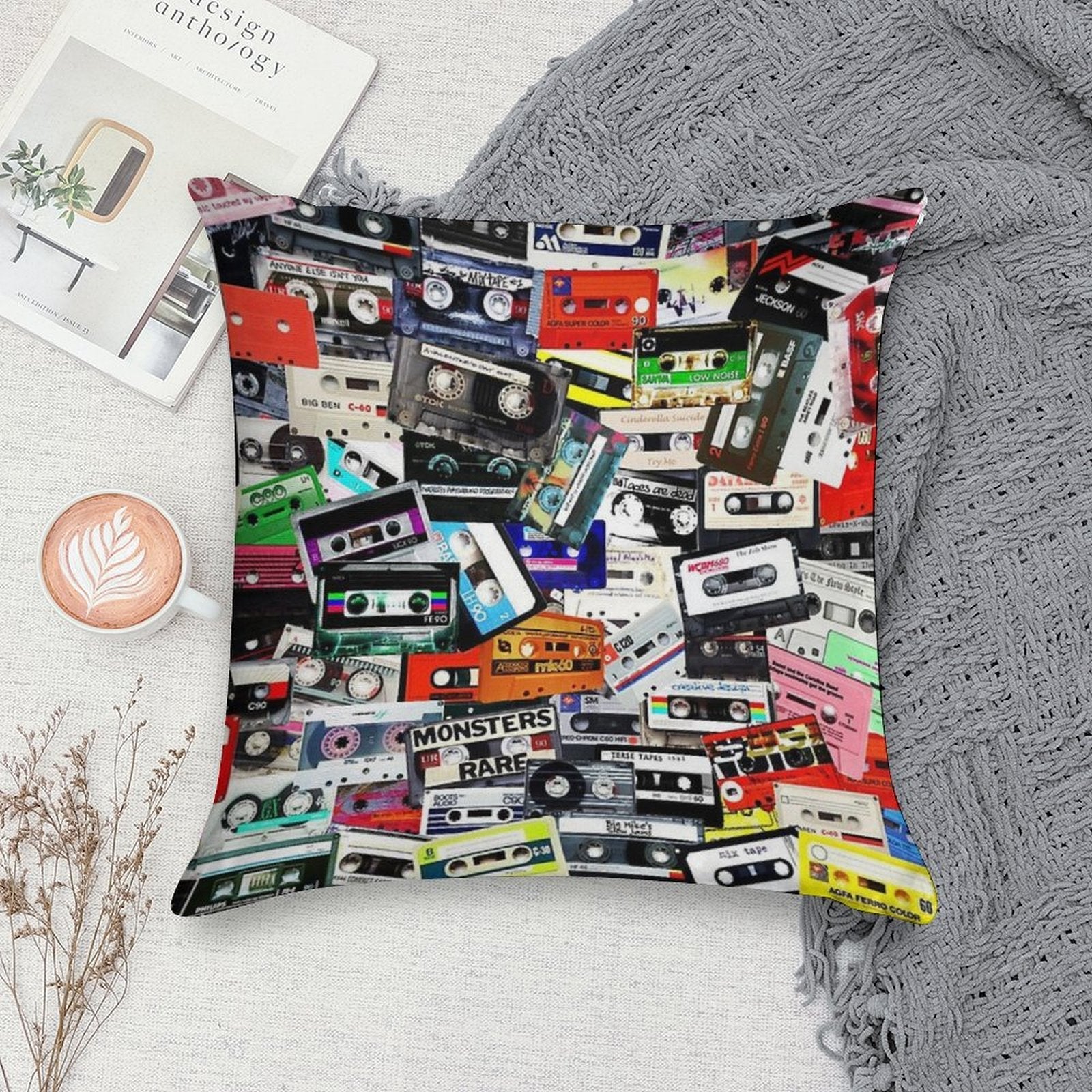 Cassette Tape Soft Ultra-Soft Texture Throw Pillow