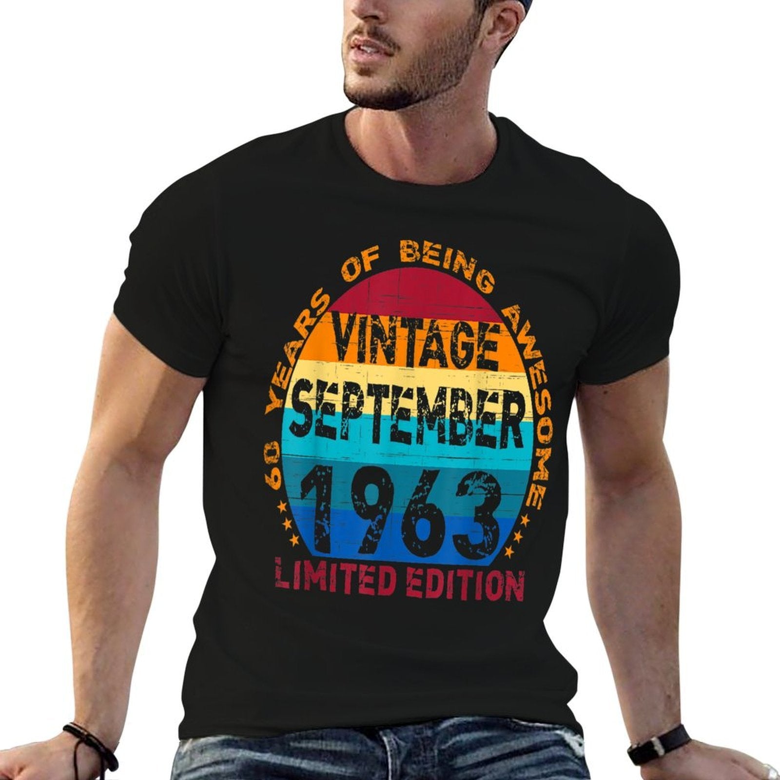 60 Years Old Vintage September 1963 Distressed 60th Birthday  Classic T-Shirt