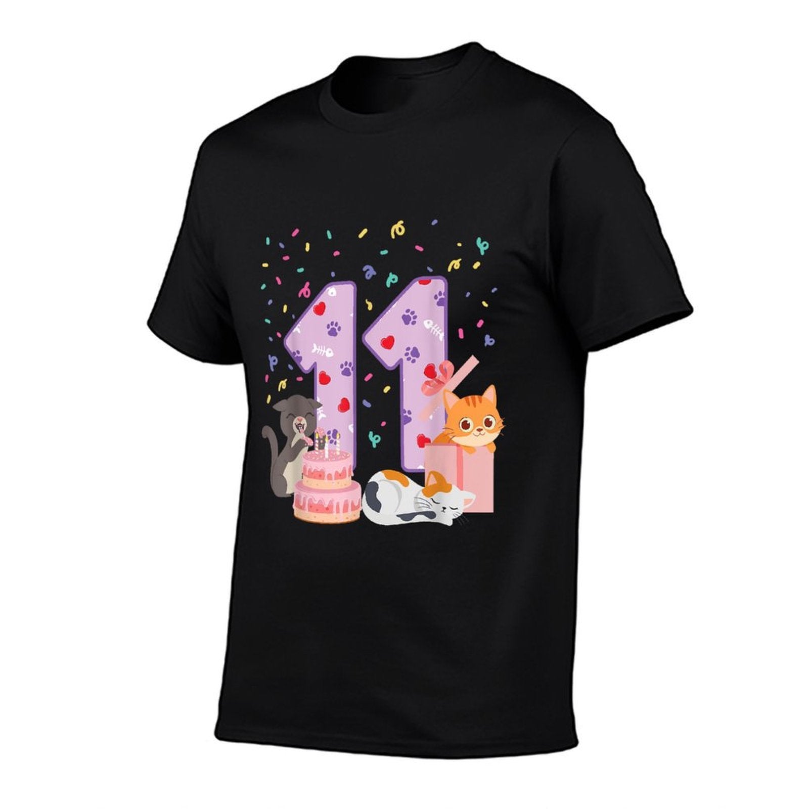 11th Birthday Girl Cute Cat Outfit 11 Years Old Bday Party  Classic T-Shirt