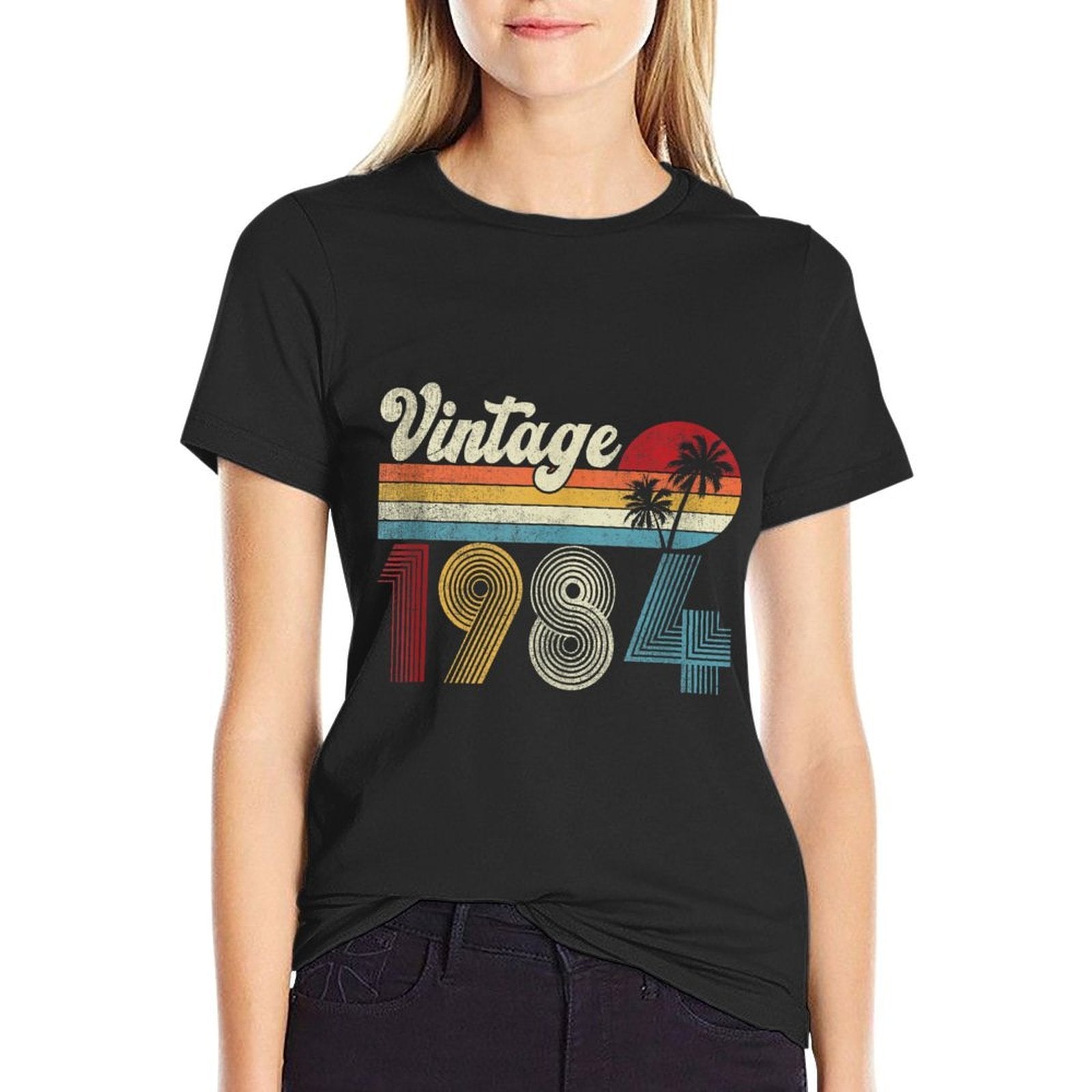 40 Years Old Gift Men Women Vintage 1984 40th Birthday Retro  Trendy Pattern T-Shirt