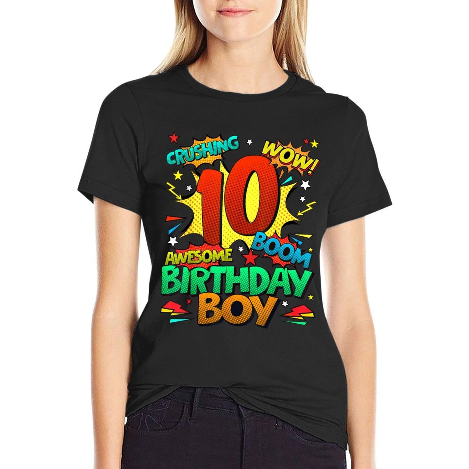 10th Birthday Kids Comic Style Kids Boys 10 Year Old Gifts  Vintage-inspired T-Shirt