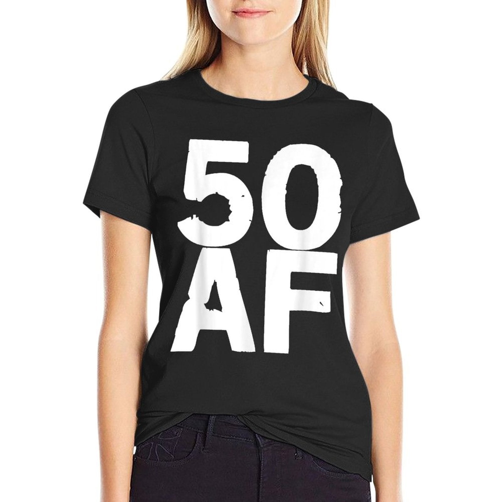 50 AF - 50th Birthday Men Women Fifty Gift  Heathered Texture T-Shirt