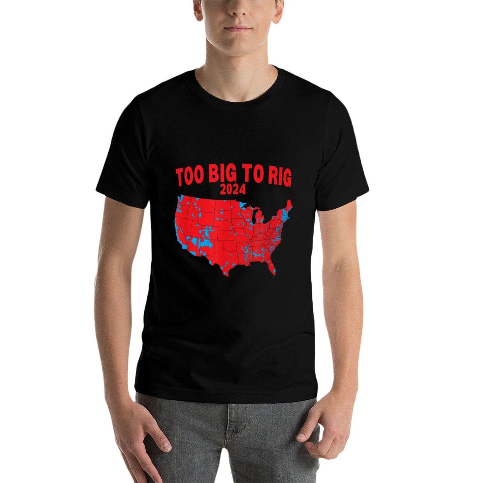 2024 Electoral Map Trump 312 Red Election Map Too Big To Rig  Tagless Design T-Shirt