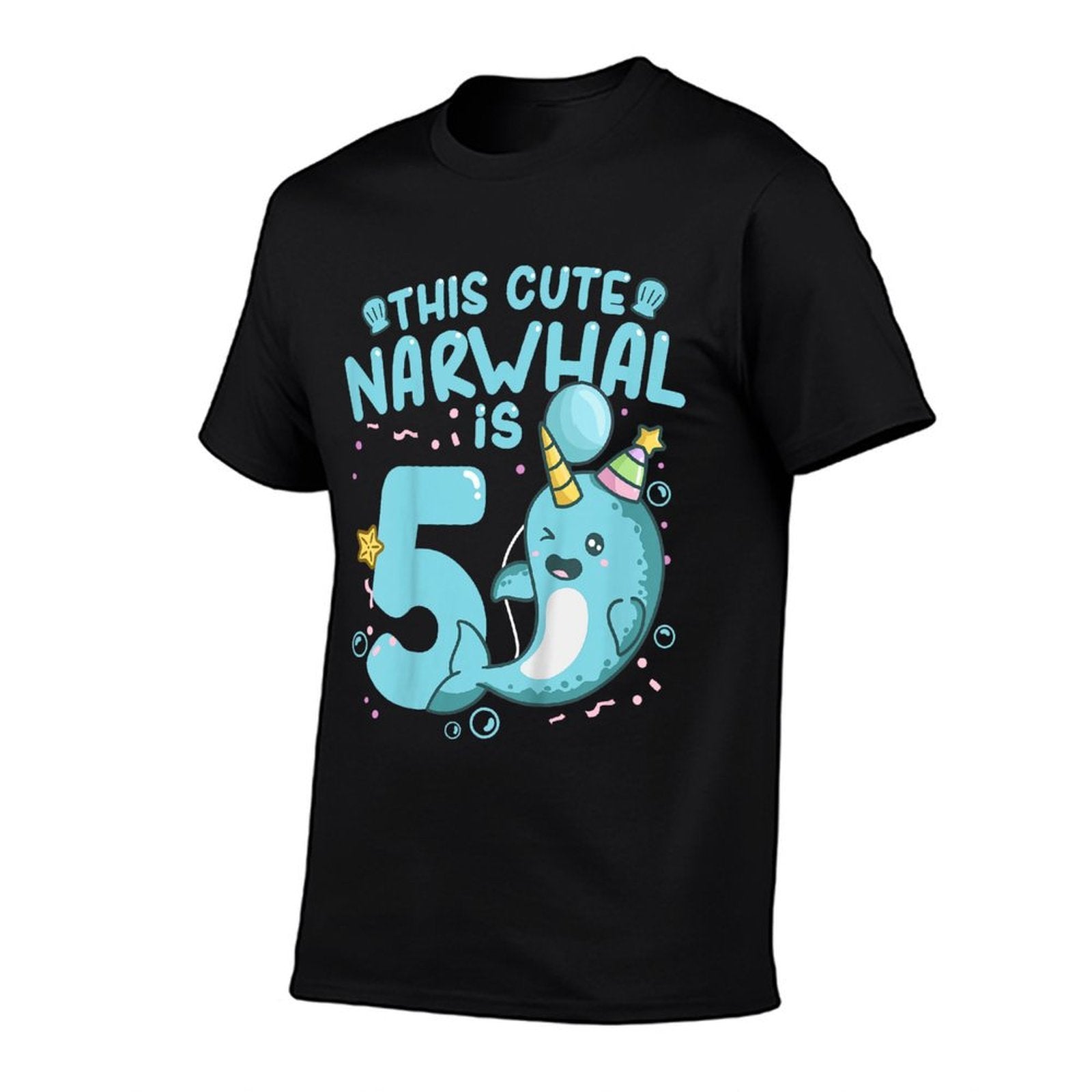 Kids 5th Birthday Narwhal Five Years Old  Versatile T-Shirt