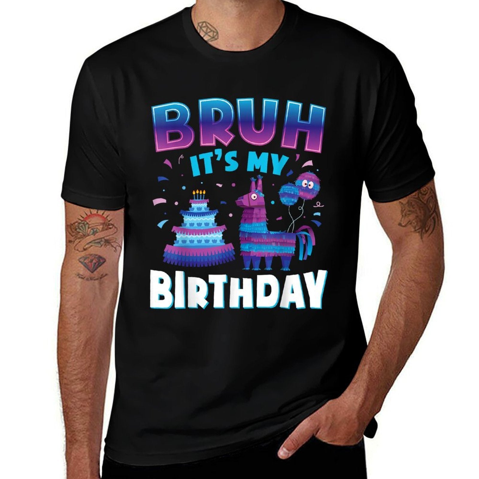 Bruh Its My Birthday Llama Pinata Kids Boys Girls Versatile T-Shirt
