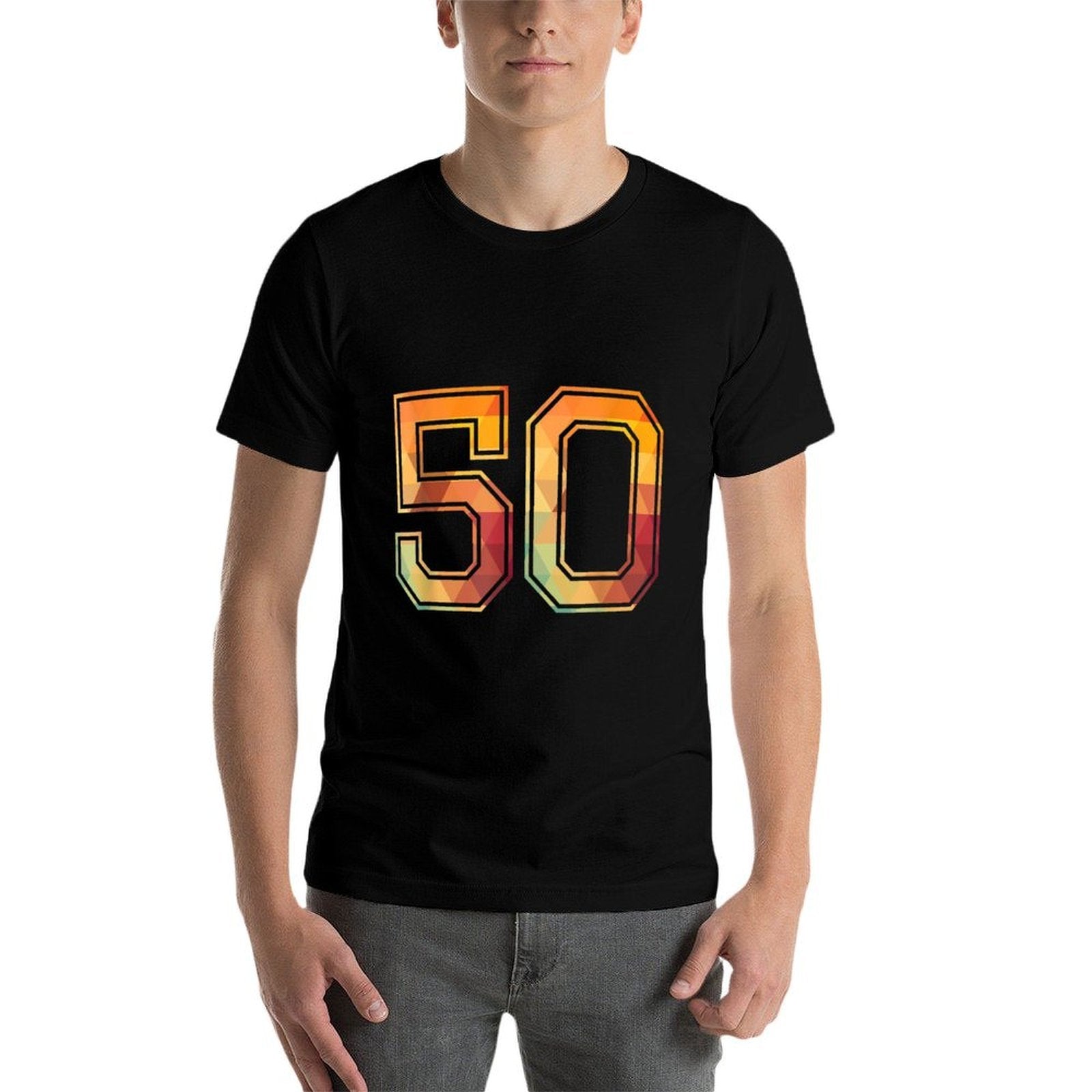 50 Lucky Number Sports Team Low Poly Year Age 50th Birthday  Durable T-Shirt