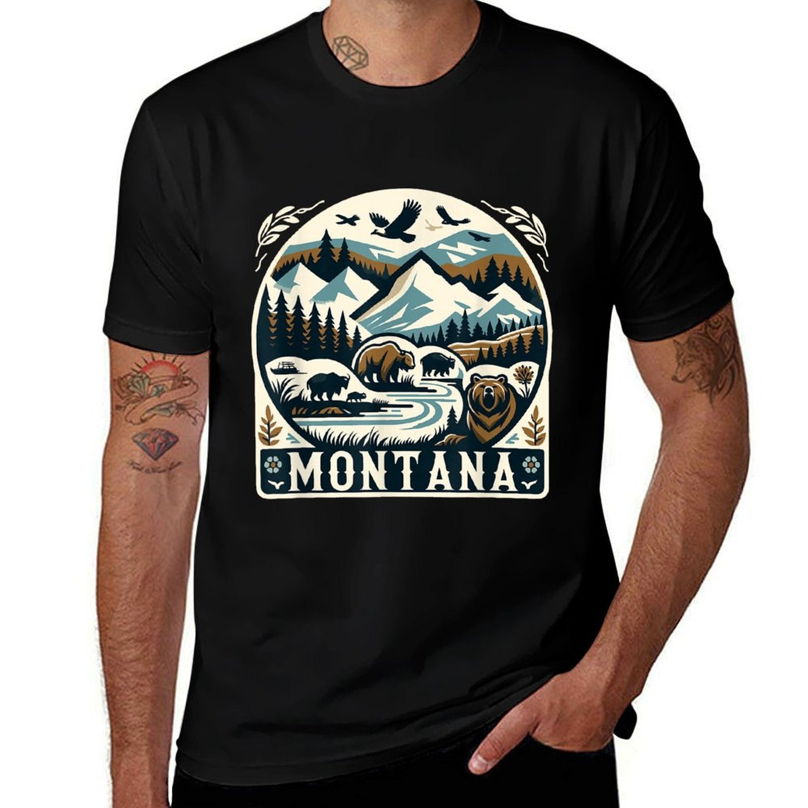 Montana Outdoors Landscape Treasure State  Relaxed-fit T-Shirt