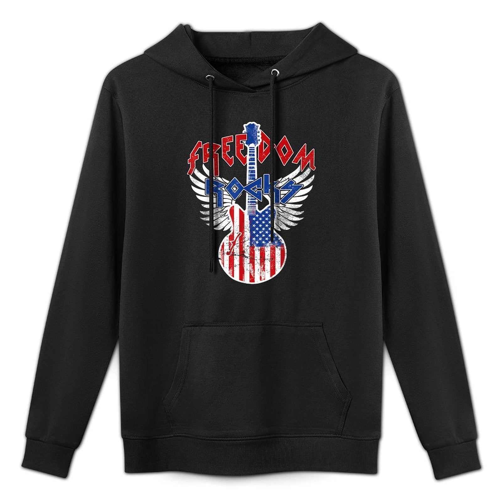 Freedom Rocks 4th of July Patriotic USA Rocks Guitar Layering Staple Hoodie