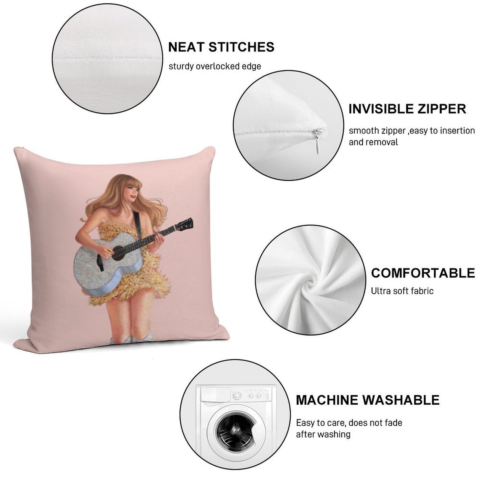 Taylor Swifts Soft Decorative Cover Throw Pillow
