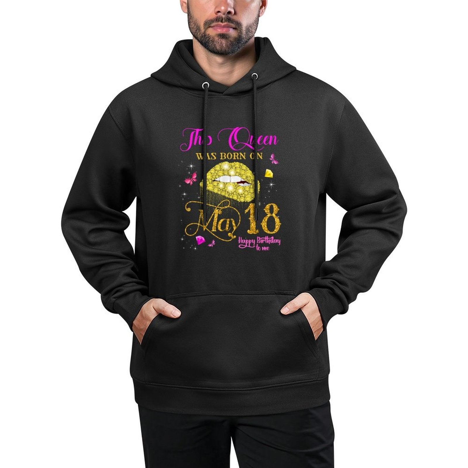 This Queen Was Born on May 18, 18th May Birthday Shape Retention Hoodie