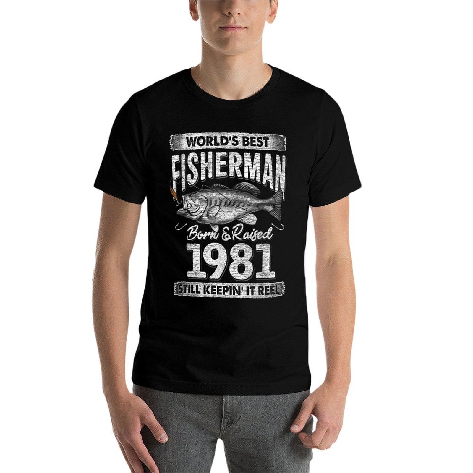 40 Years Old Fisherman Born in 1981 Fisherman 40th Birthday Comfortable T-Shirt