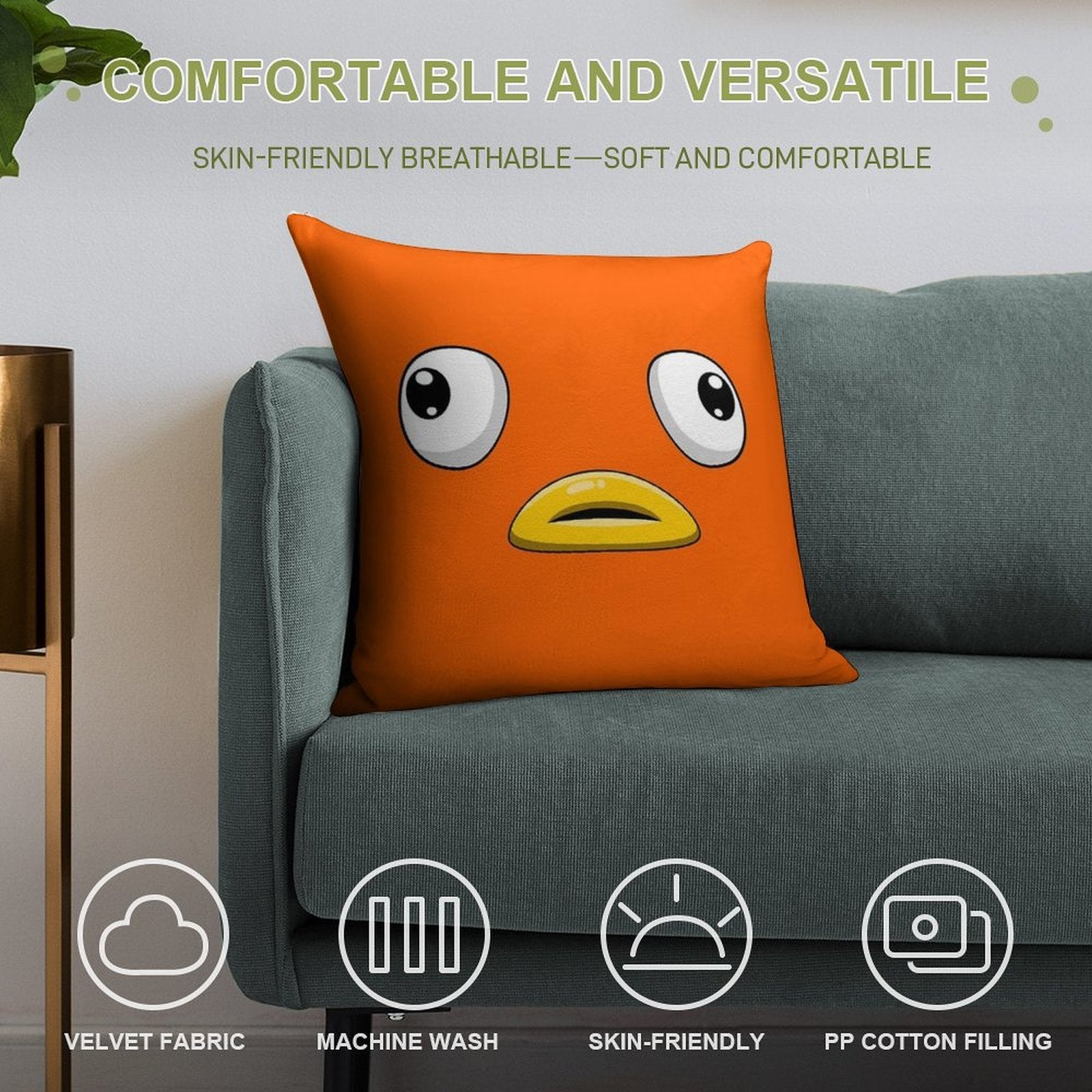 Fishstick Battle Royale Character Cute Face Soft Home Decor Throw Pillow