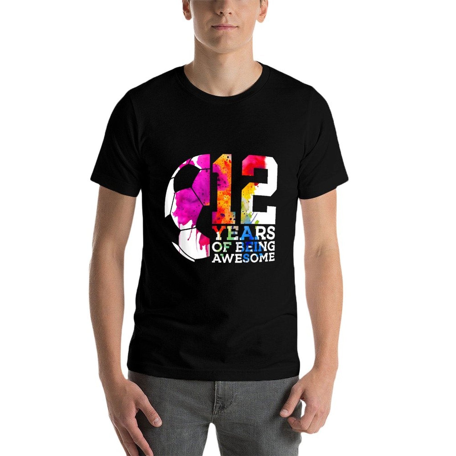 12 YEARS OF BEING AWESOME SOCCER 12TH BIRTHDAY  Stretchy T-Shirt