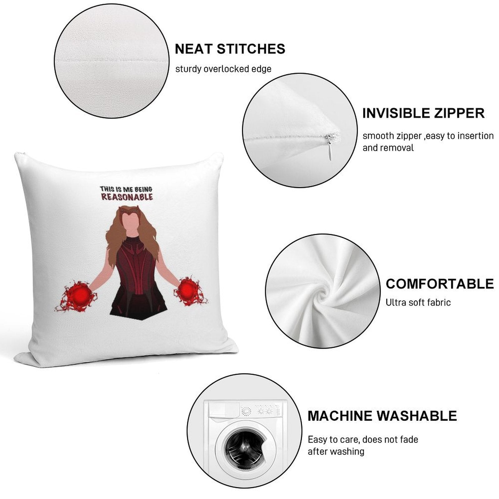 This Is Me Being Reasonable Soft Short Plush Fabric Throw Pillow
