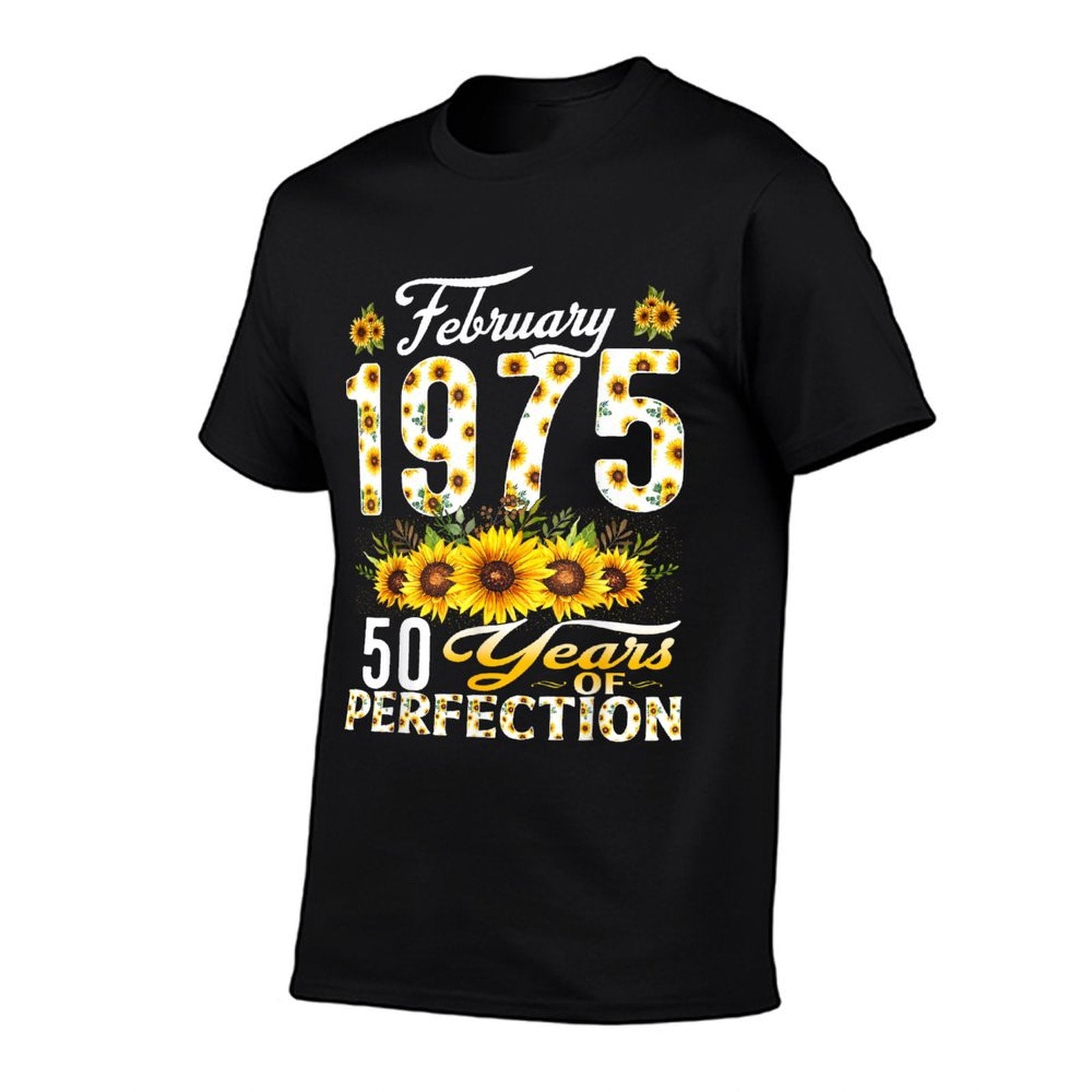50 Years Old February 1975 Floral 50th Birthday Decorations  Slim-fit Cut T-Shirt