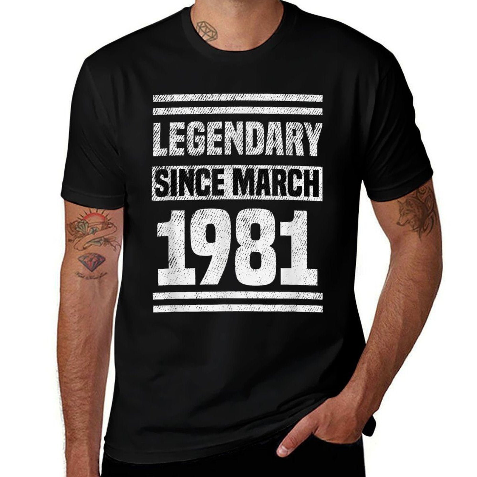 40thbirthdaygifts Legendary Since March 1981 40th Birthday  Graphic-printed T-Shirt