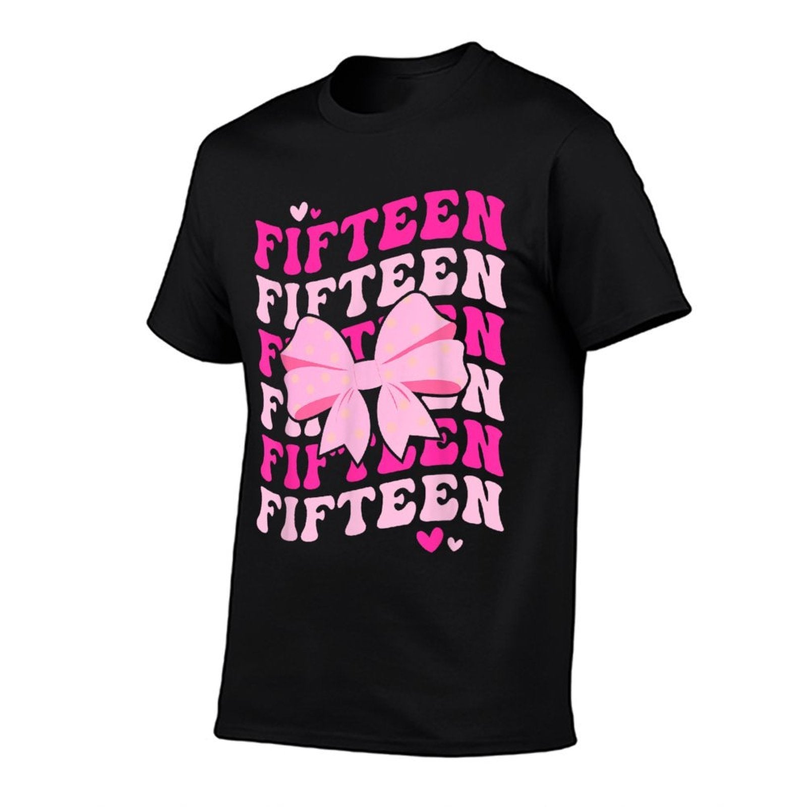 15th Coquette Birthday Party Fifteen Year Old Coquette Bow  High-quality Stitching T-Shirt