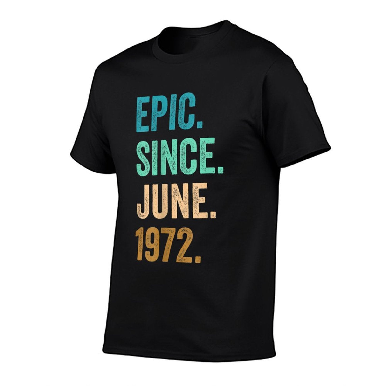 50 Years Old Epic Since June 1972 50th Birthday  Ribbed Collar T-Shirt