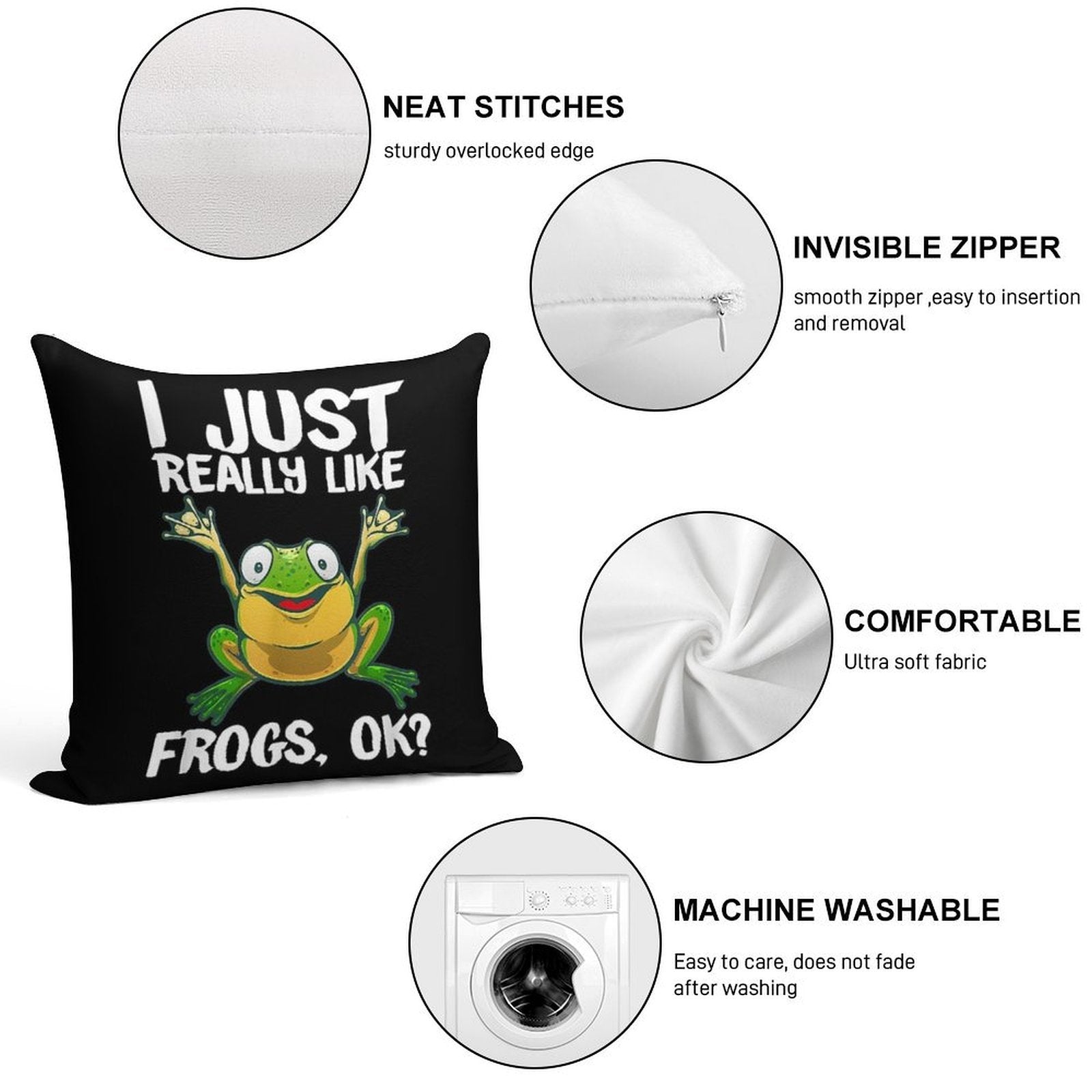 I Just Really Like Frogs OK Soft Multiple Sizes Throw Pillow