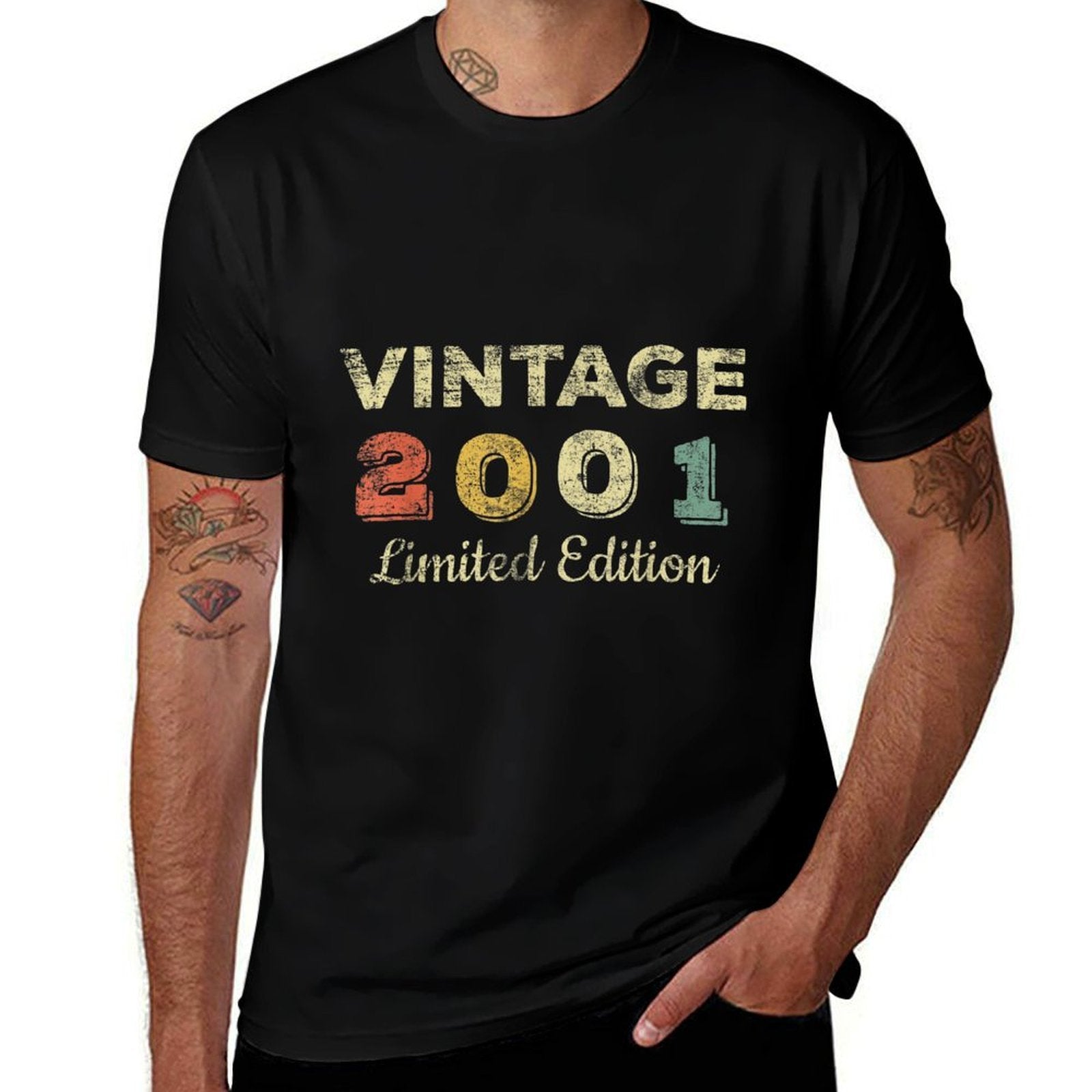 21 Year Old Gifts Vintage 2001 Limited Edition 21st Birthday  Summer-ready Fabric T-Shirt