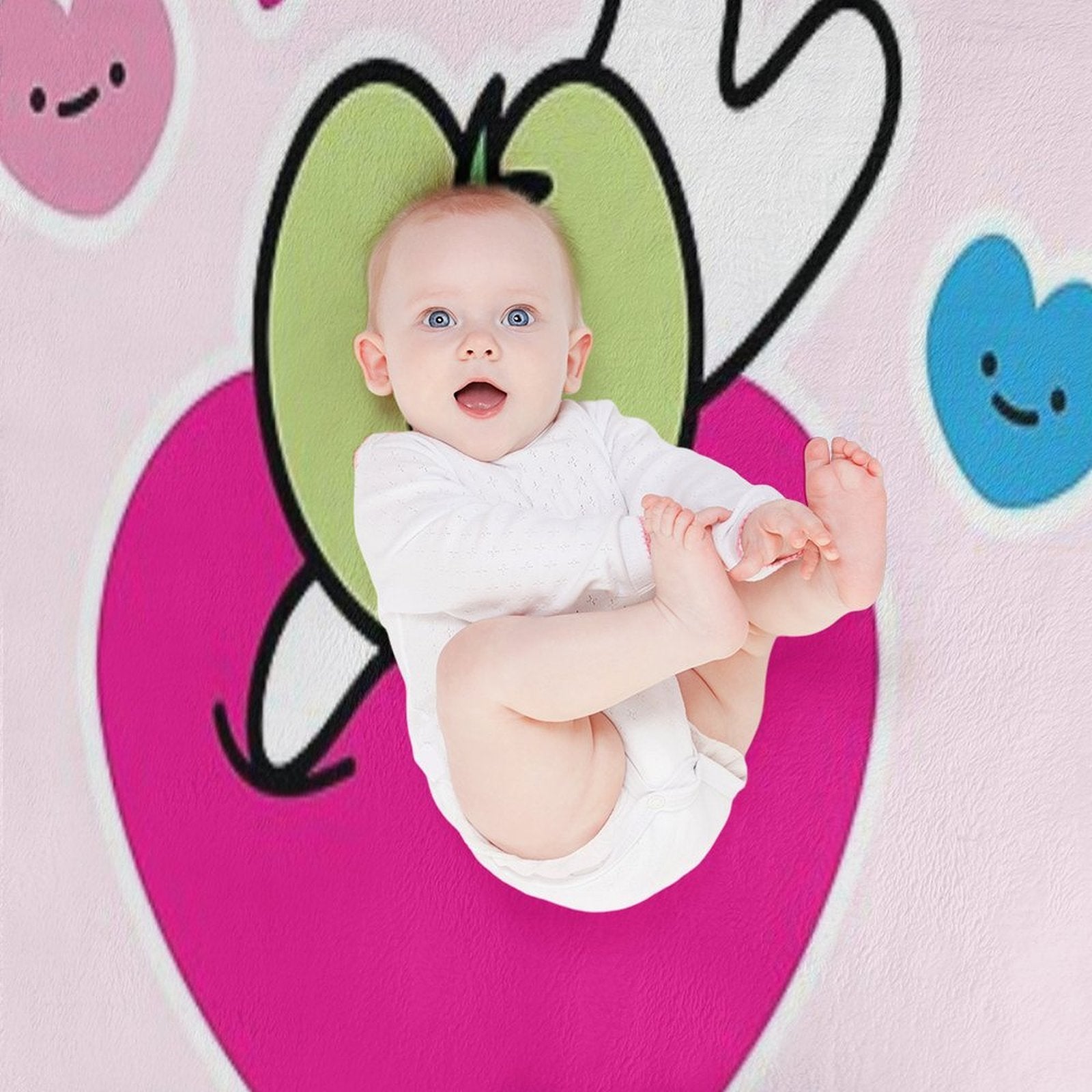 Kawaii Green Tomato Mascot No. 3 Easy Care Throw Blanket