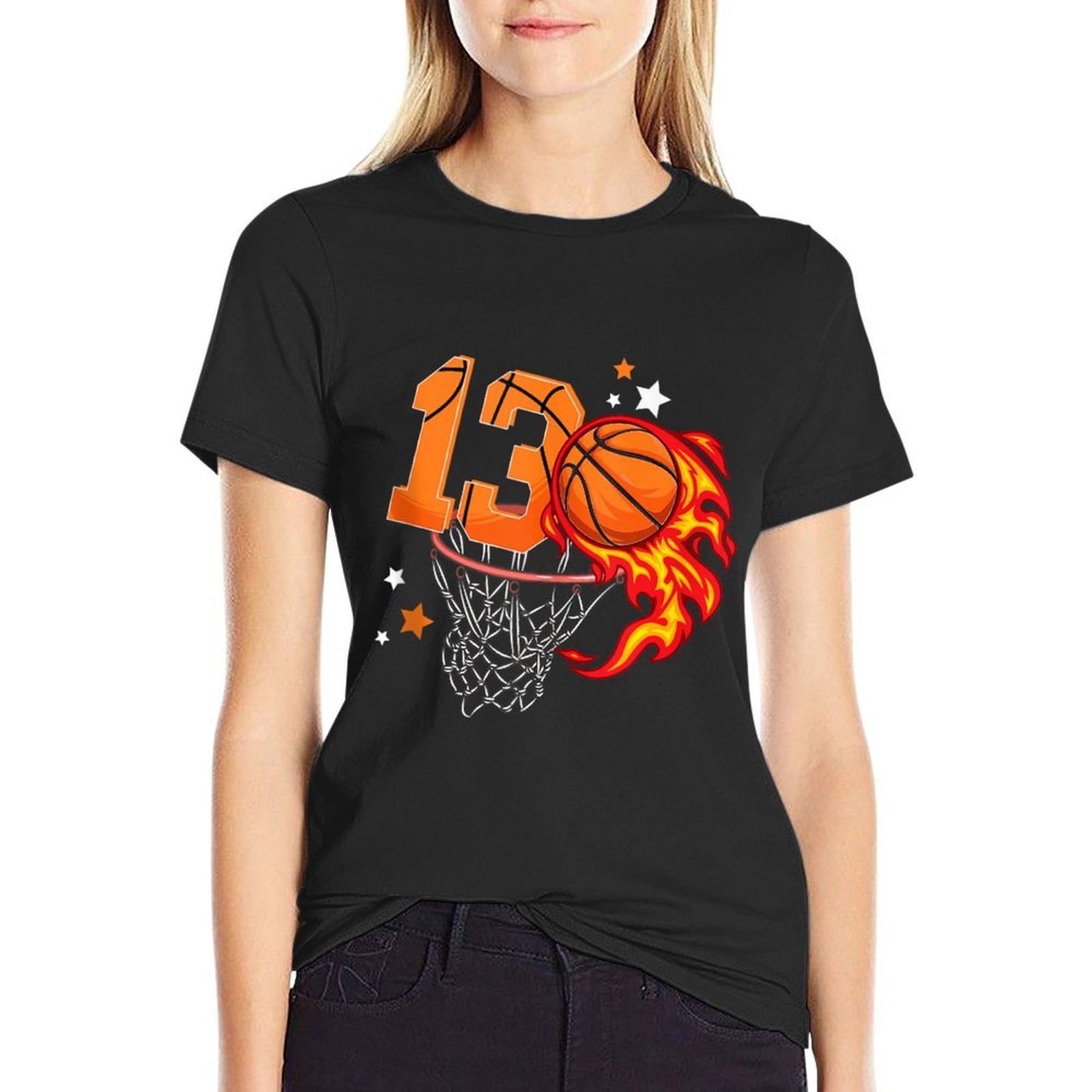 13th Birthday Basketball Thirteen Year Old Basketball Boy  Eco-friendly Material T-Shirt