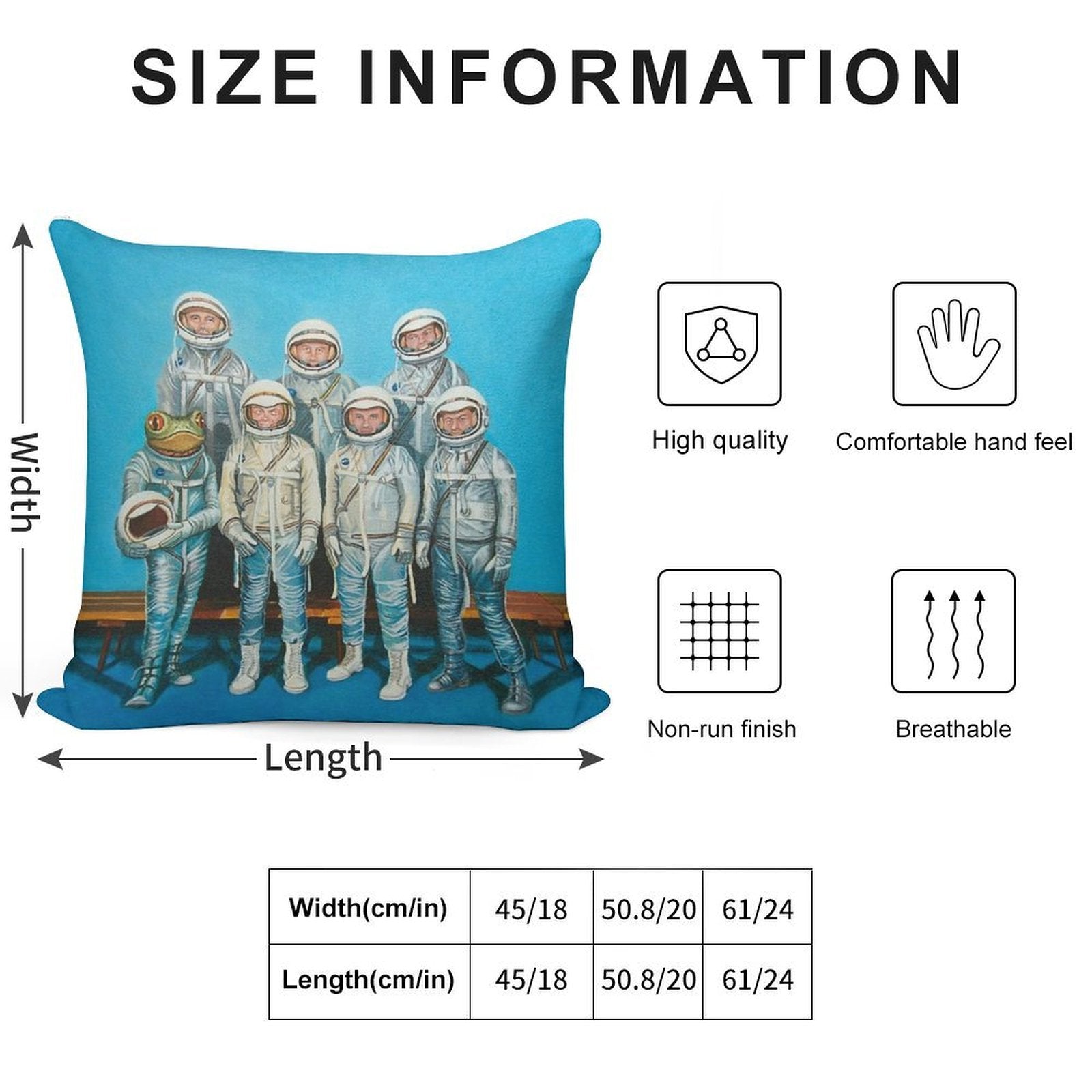 1959 Astronaut Frog's Space Race Soft Gift Ready Throw Pillow