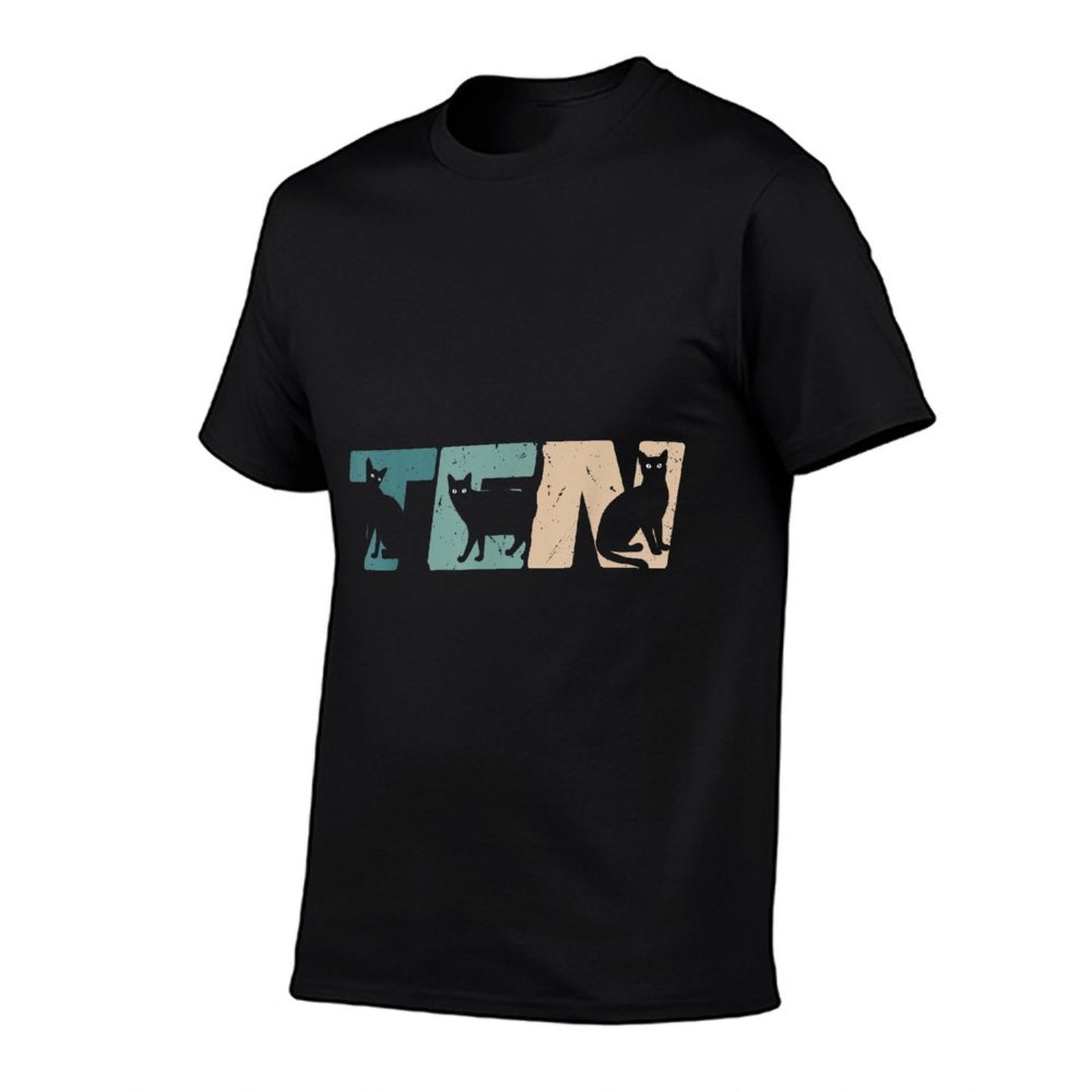 10 Year Old 10th Birthday Cat Party Boys Girls Kids  High-quality Stitching T-Shirt