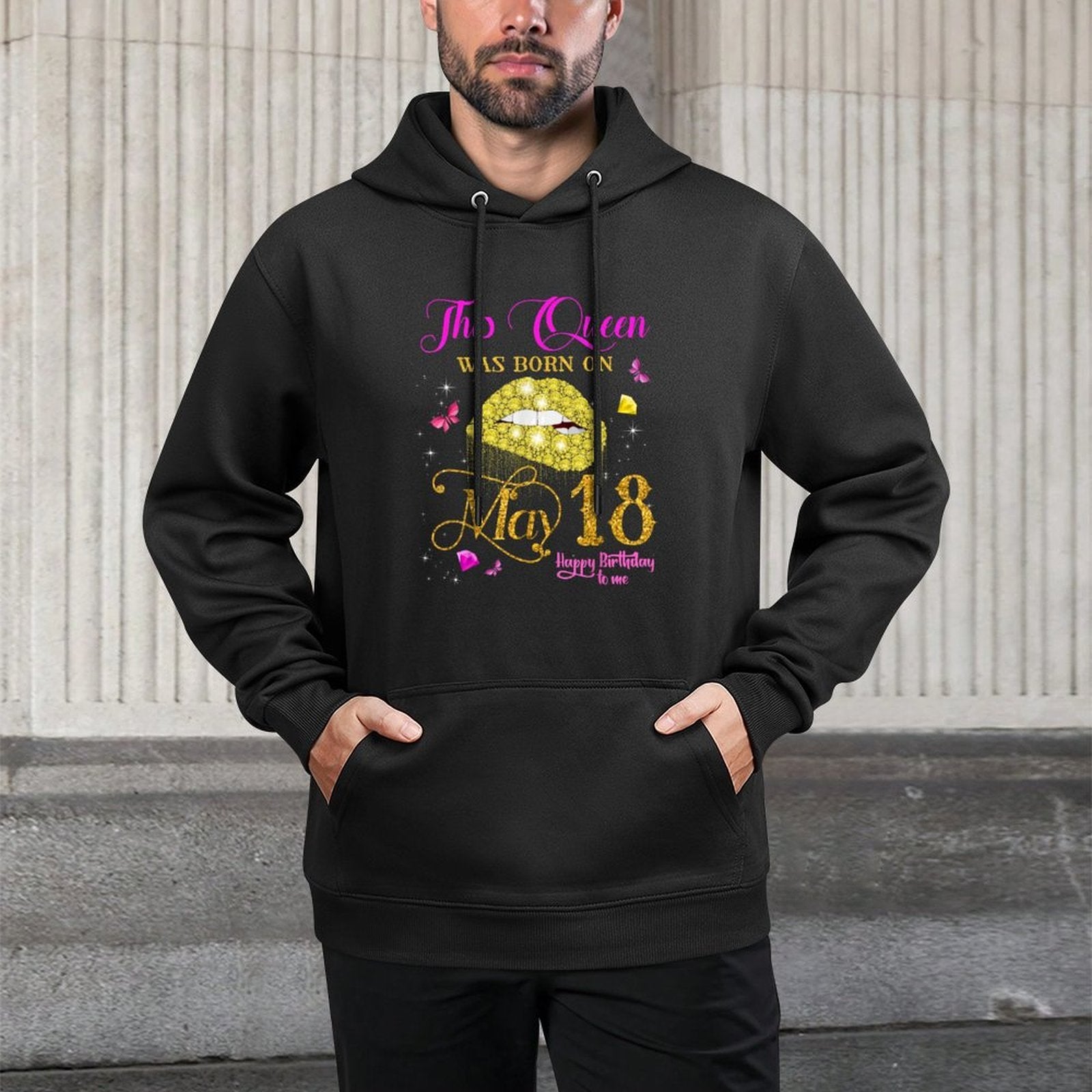 This Queen Was Born on May 18, 18th May Birthday Shape Retention Hoodie