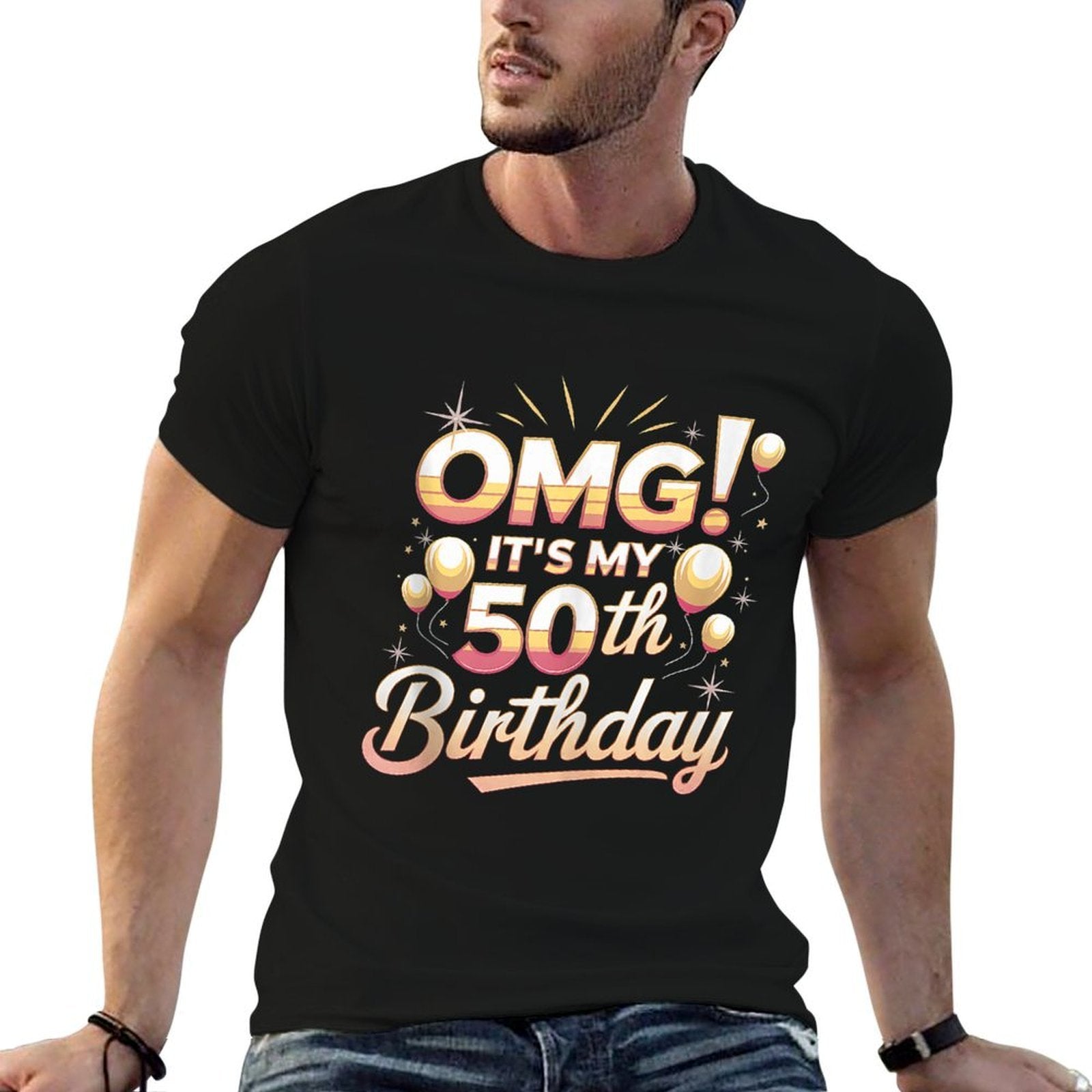 50th Birthday OMG It's My 50th Birthday Party Decorations  Graphic-printed T-Shirt