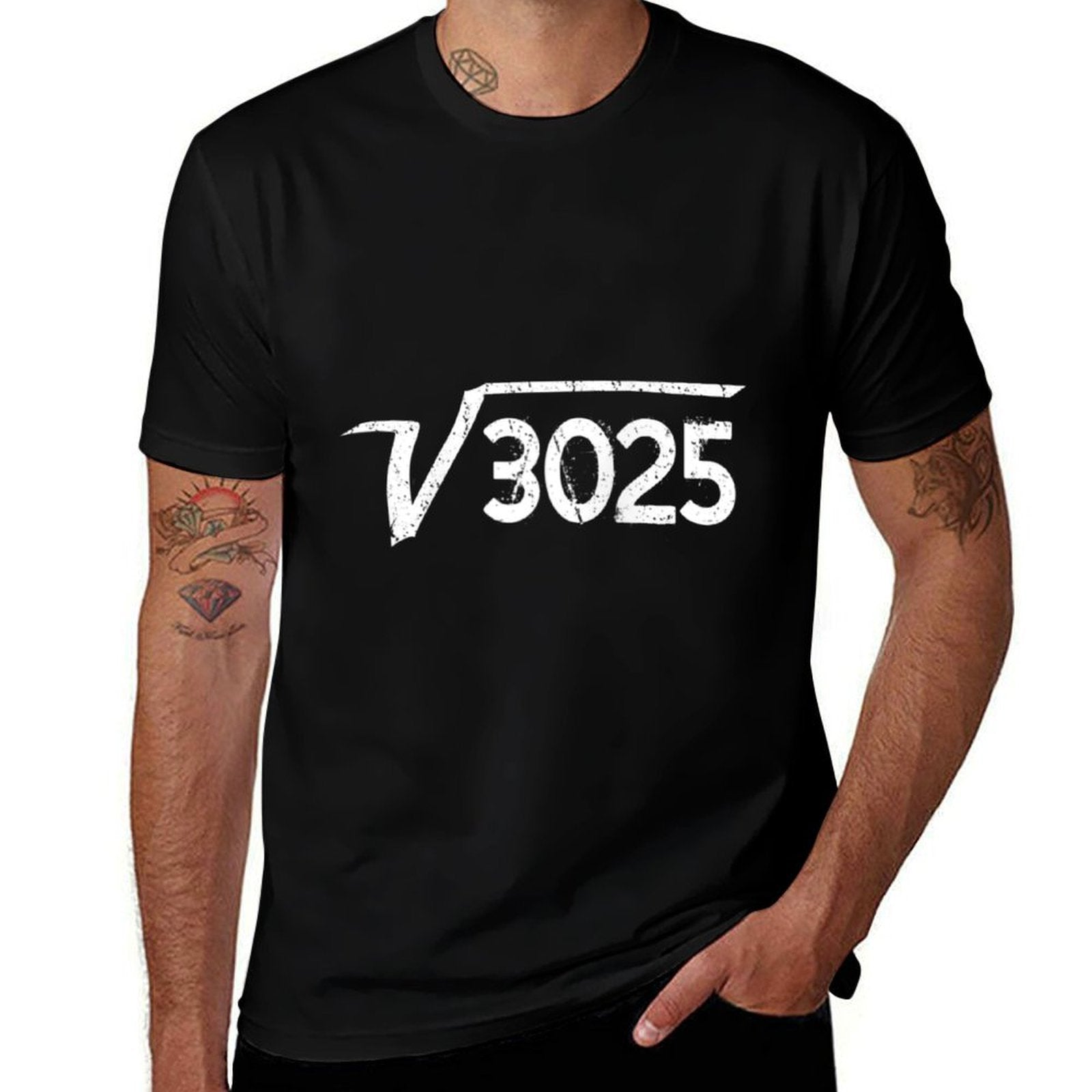 50th Birthday Square Root of 3025 Maths Raglan Baseball  Wrinkle-resistant T-Shirt