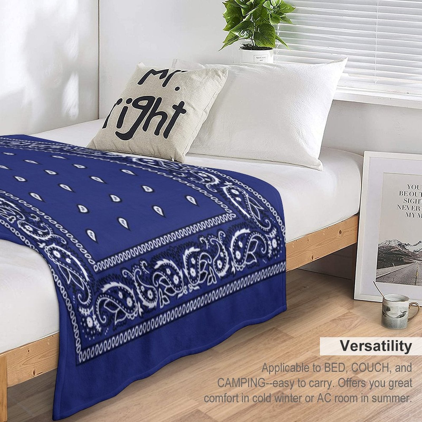 Bandana Doger Blue Durable Throw Blanket