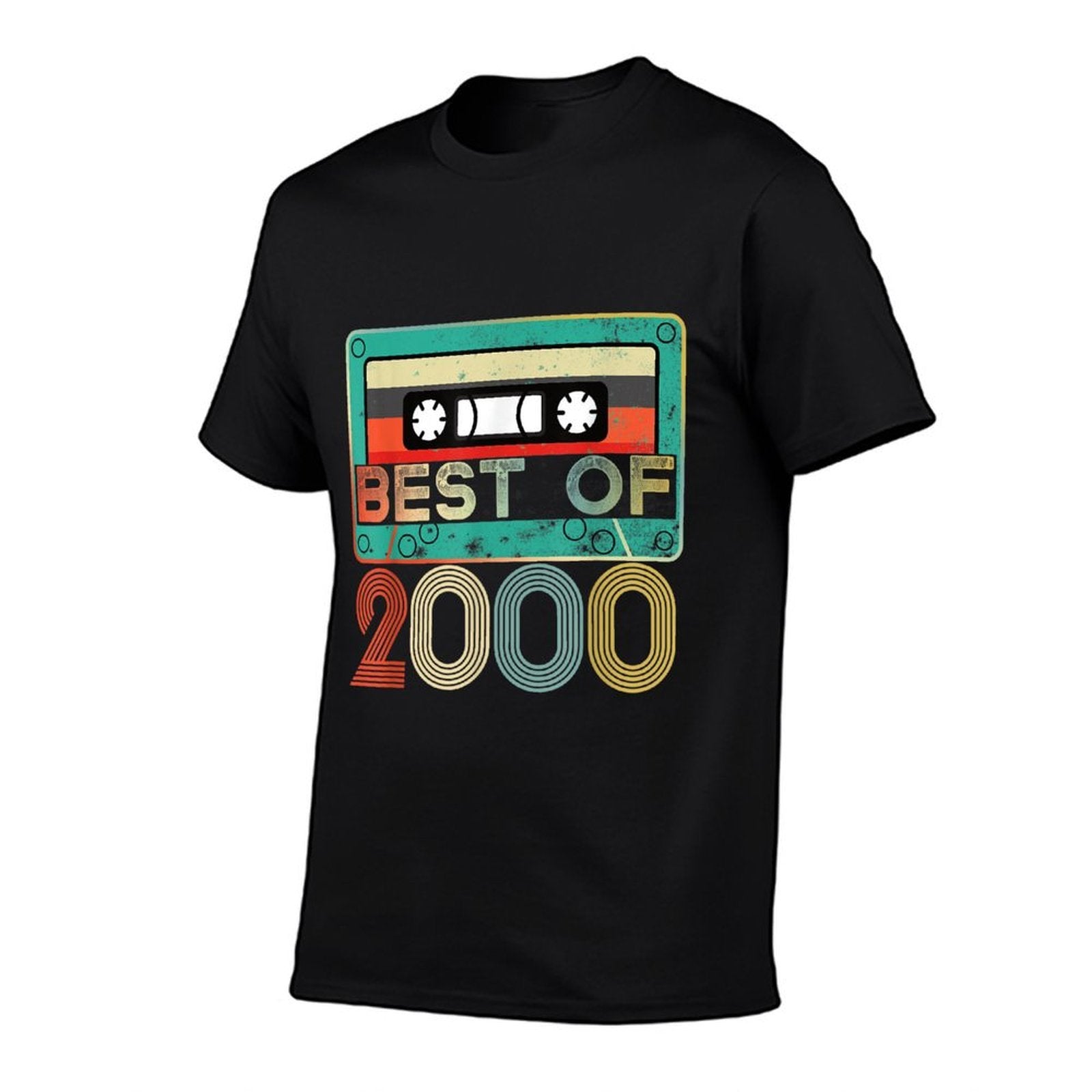 21st Birthday - Vintage 2000 - 21 Years Cassette Tape  Ribbed Collar T-Shirt