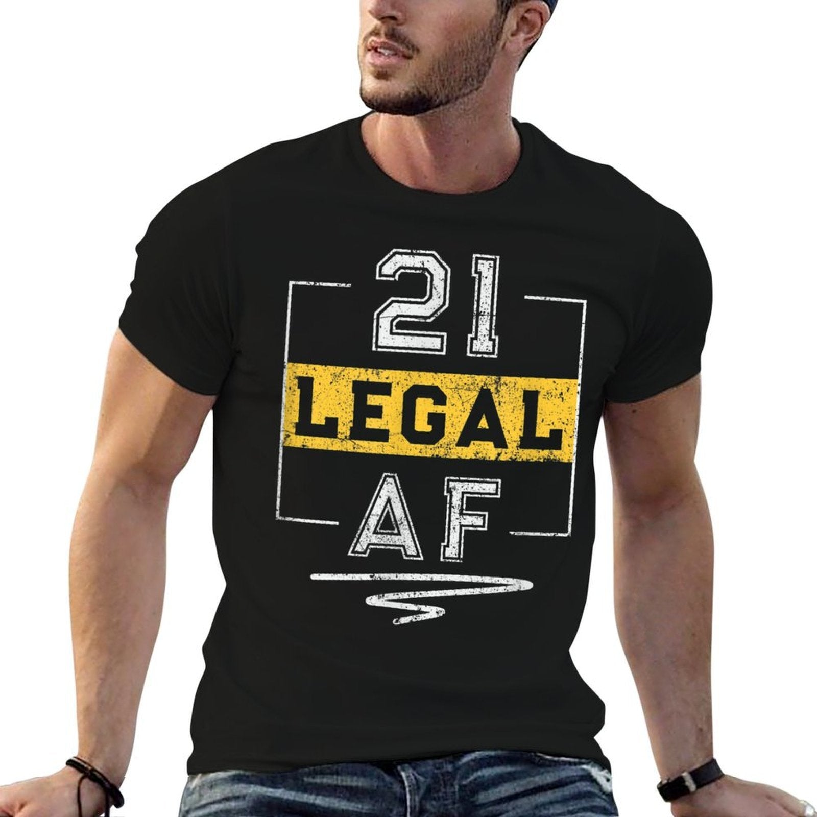 21 Legal AF 21st Birthday  Rolled Sleeves T-Shirt