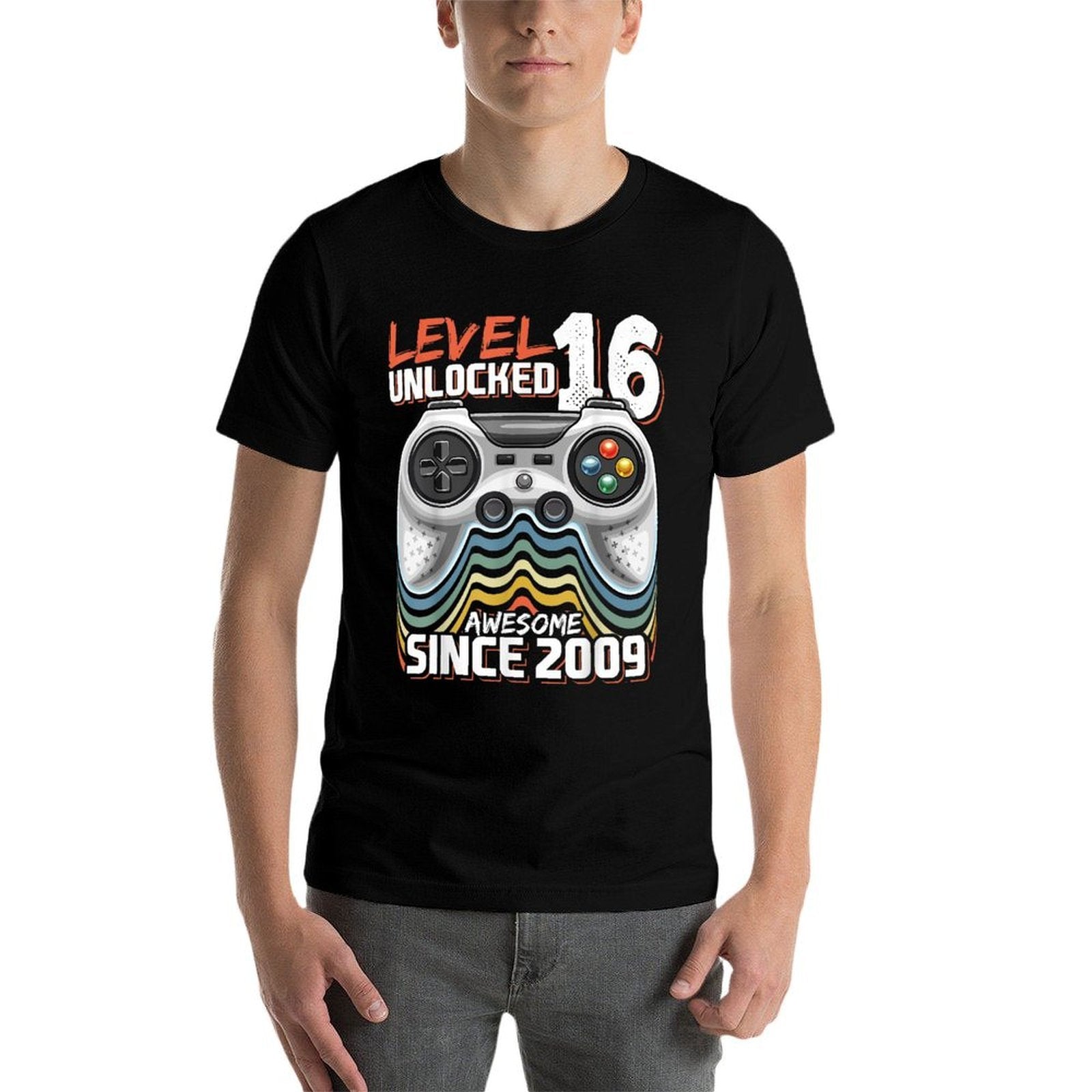 16th Birthday Boy Level 16 Gamer 16 Year Video Game Party  Graphic-printed T-Shirt