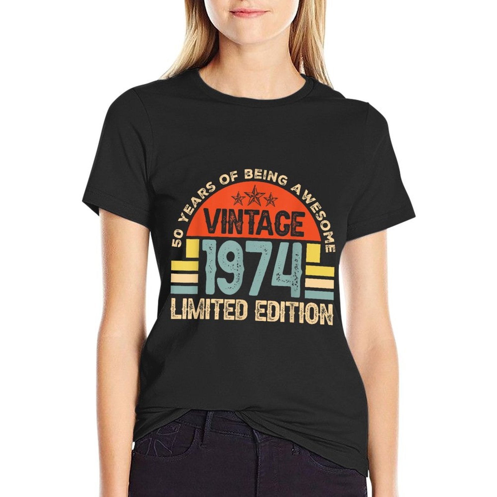 50 Year Old Gifts Vintage 1974 Limited Edition 50th Birthday  Polyester Blend T-Shirt