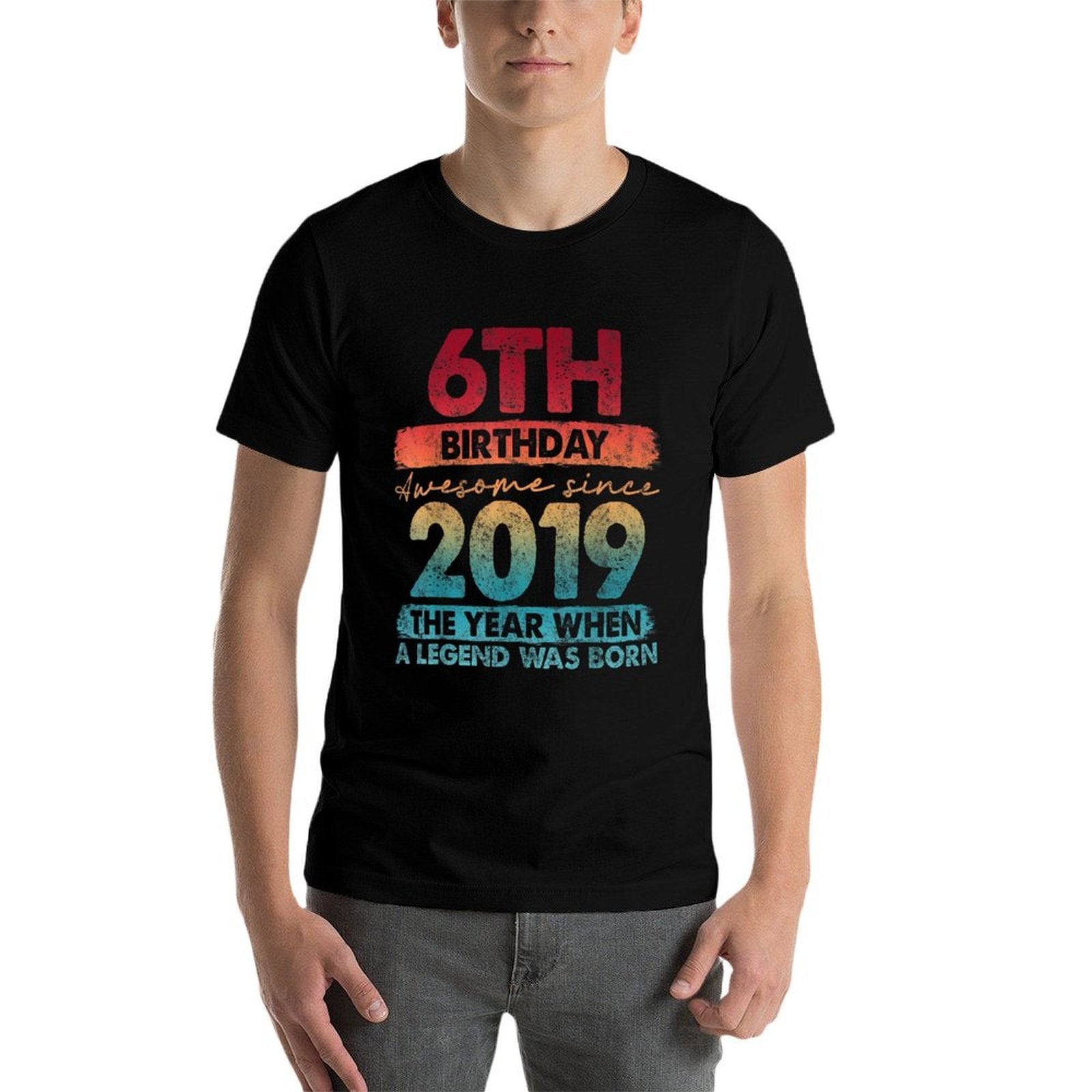 6 Year Old Gifts Vintage 2019 Limited Edition 6th Birthday  Oversized Silhouette T-Shirt