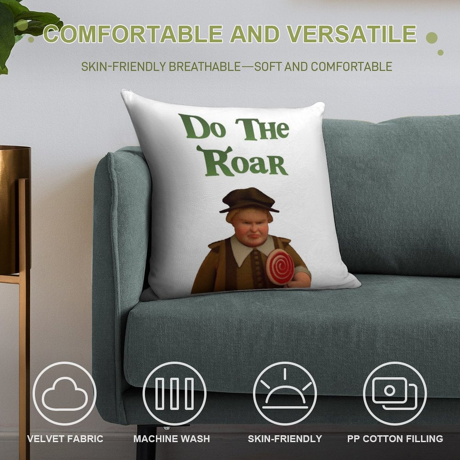 Do The Roar Soft Multiple Sizes Throw Pillow