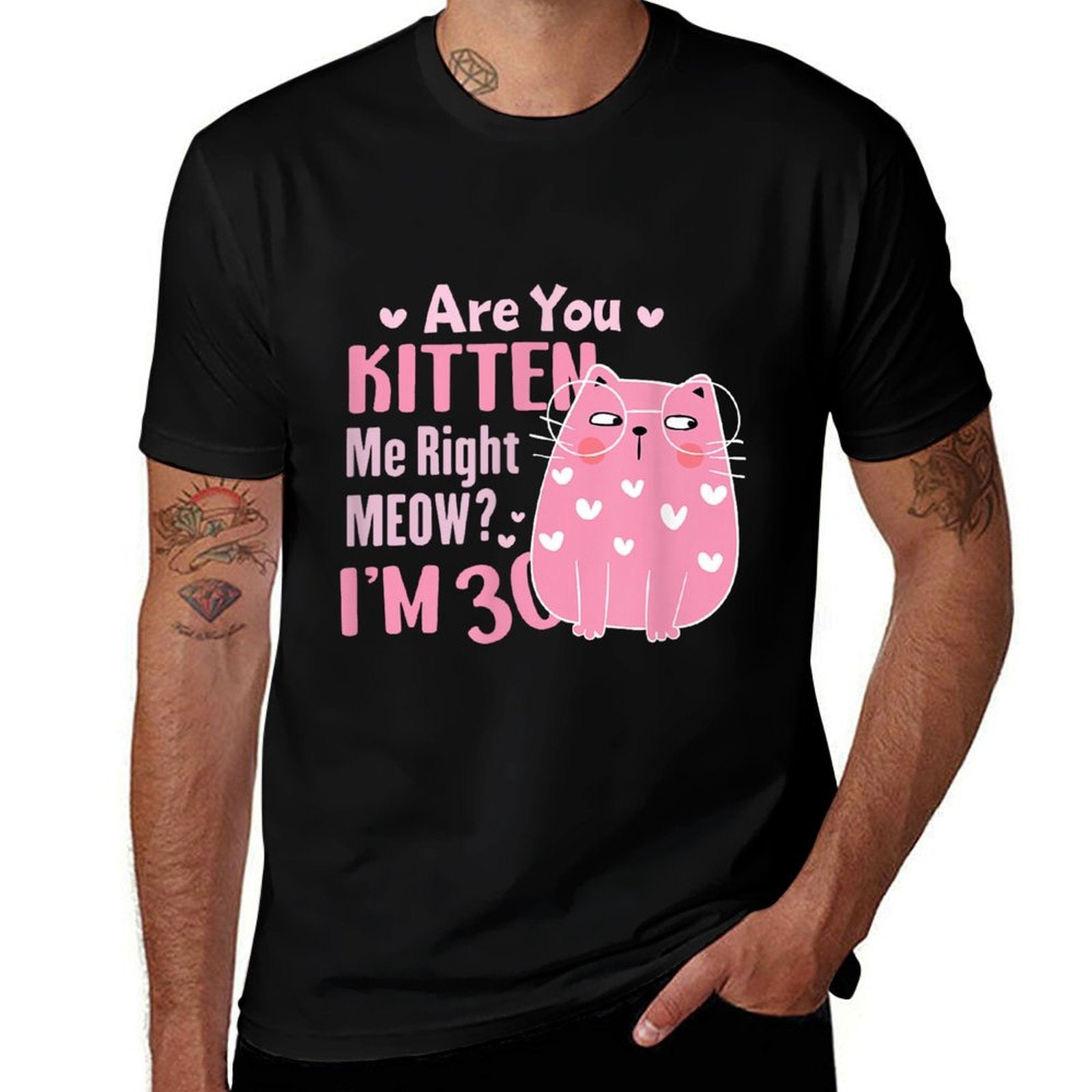 30th Cat Birthday Party Thirty Year Old Girl Kitty Birthday  Moisture-wicking T-Shirt
