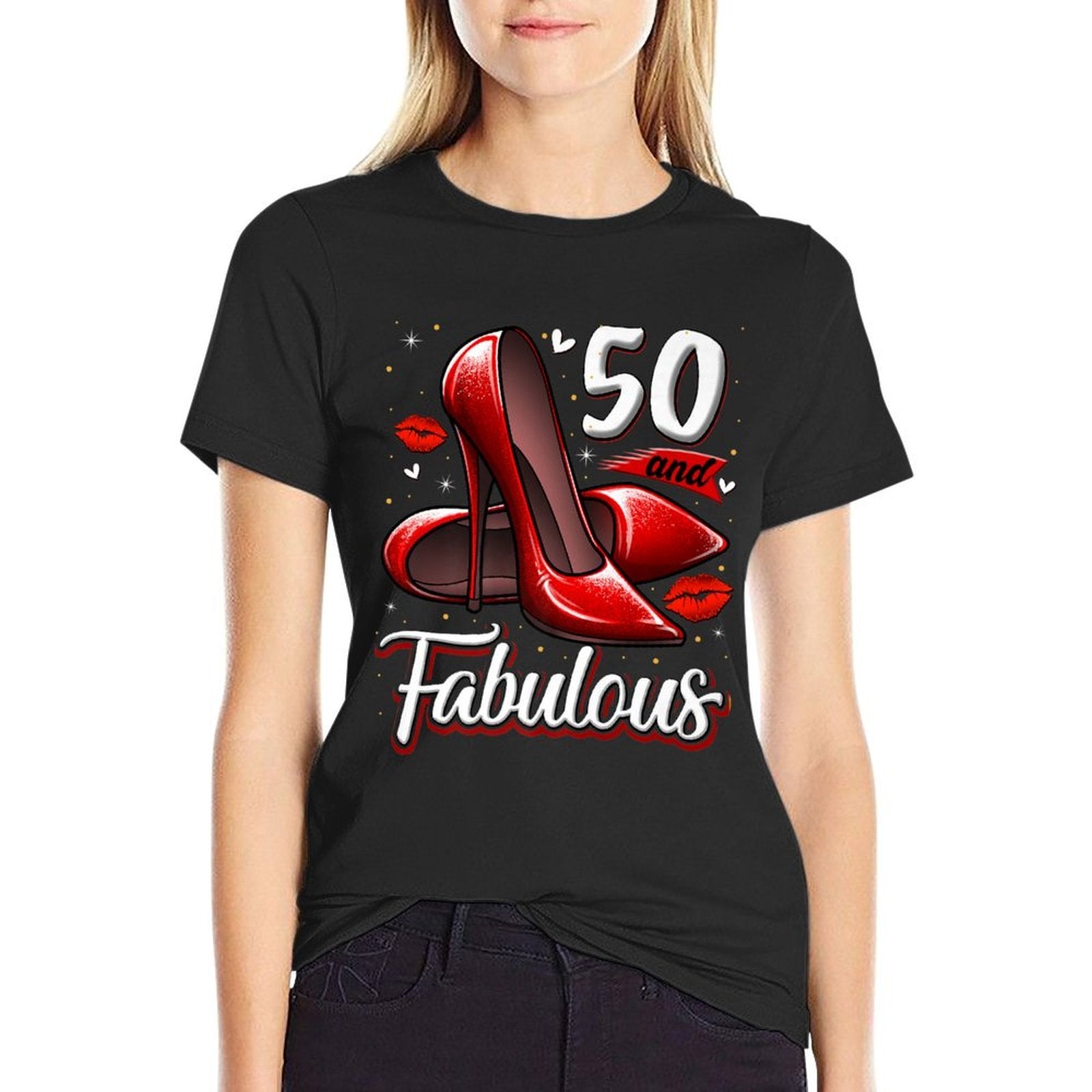 50 And Fabulous High Heels Stepping Into My 50th Birthday Premium  Moisture-wicking T-Shirt