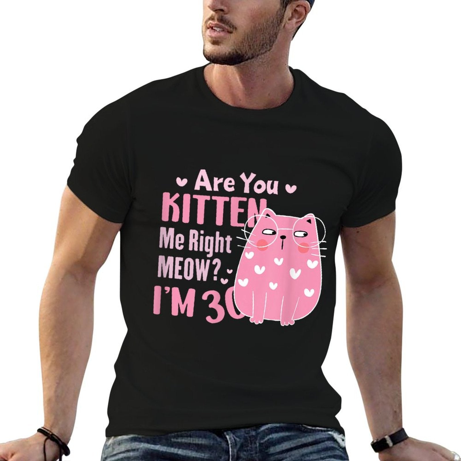 30th Cat Birthday Party Thirty Year Old Girl Kitty Birthday  Moisture-wicking T-Shirt