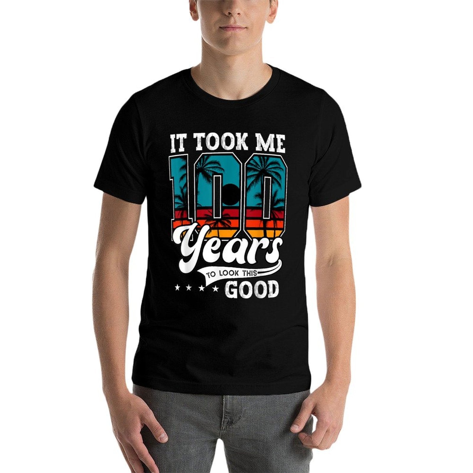 100th Birthday For Men Women Gift 100 Years Old Bday  Polyester Blend T-Shirt