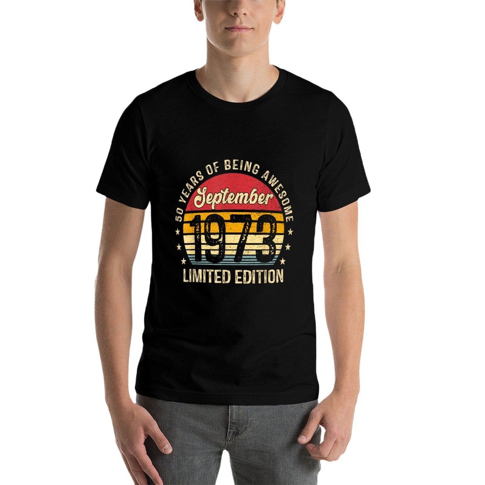50 Year Old Awesome Since September 1973 50th Birthday  Cotton T-Shirt
